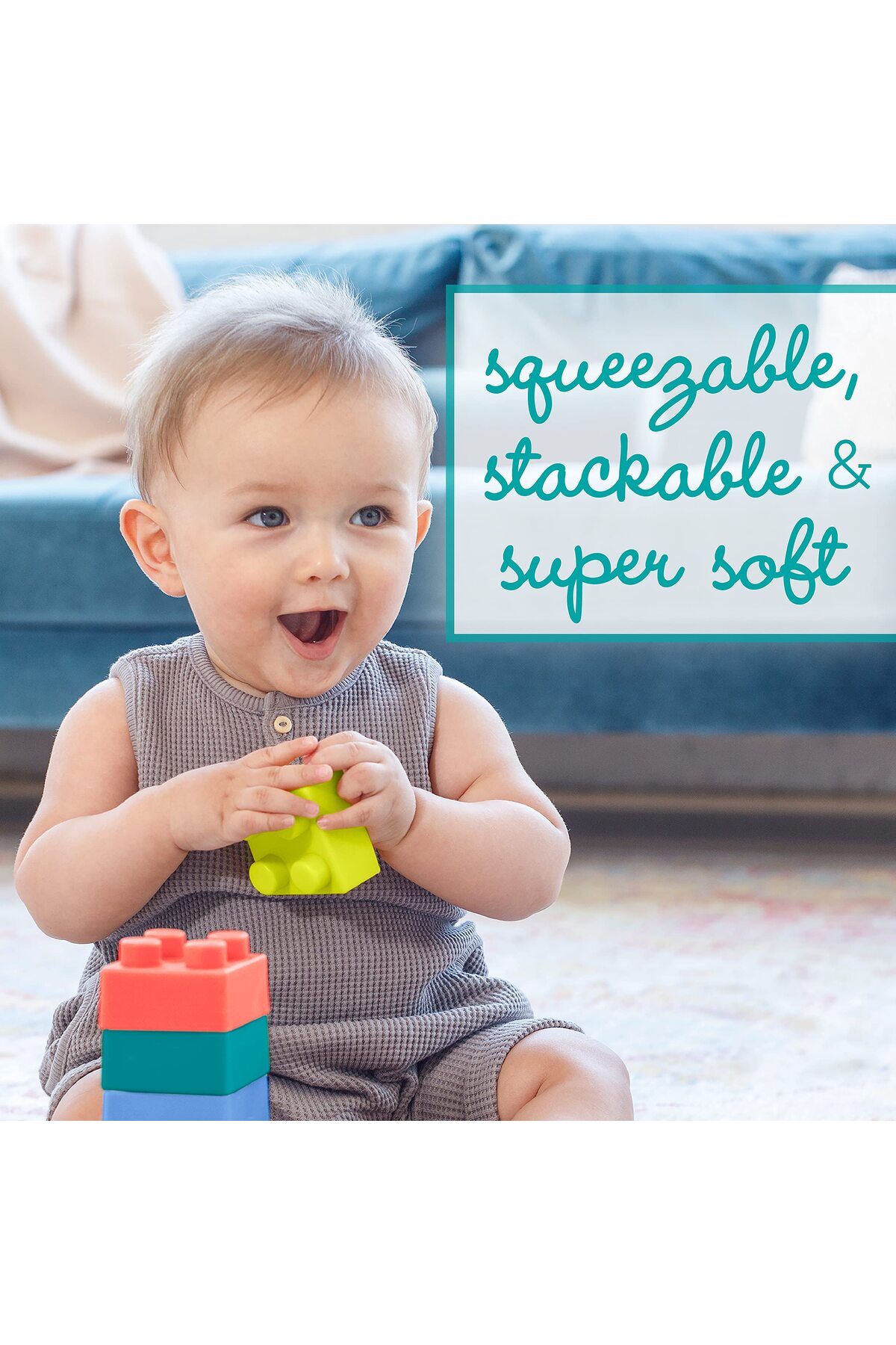 بلوک‌های ساختنی فوق‌العاده نرم و فاقد BPA، مجموعه ۱۲ تکه برای نوزادان و کودکان نوپا