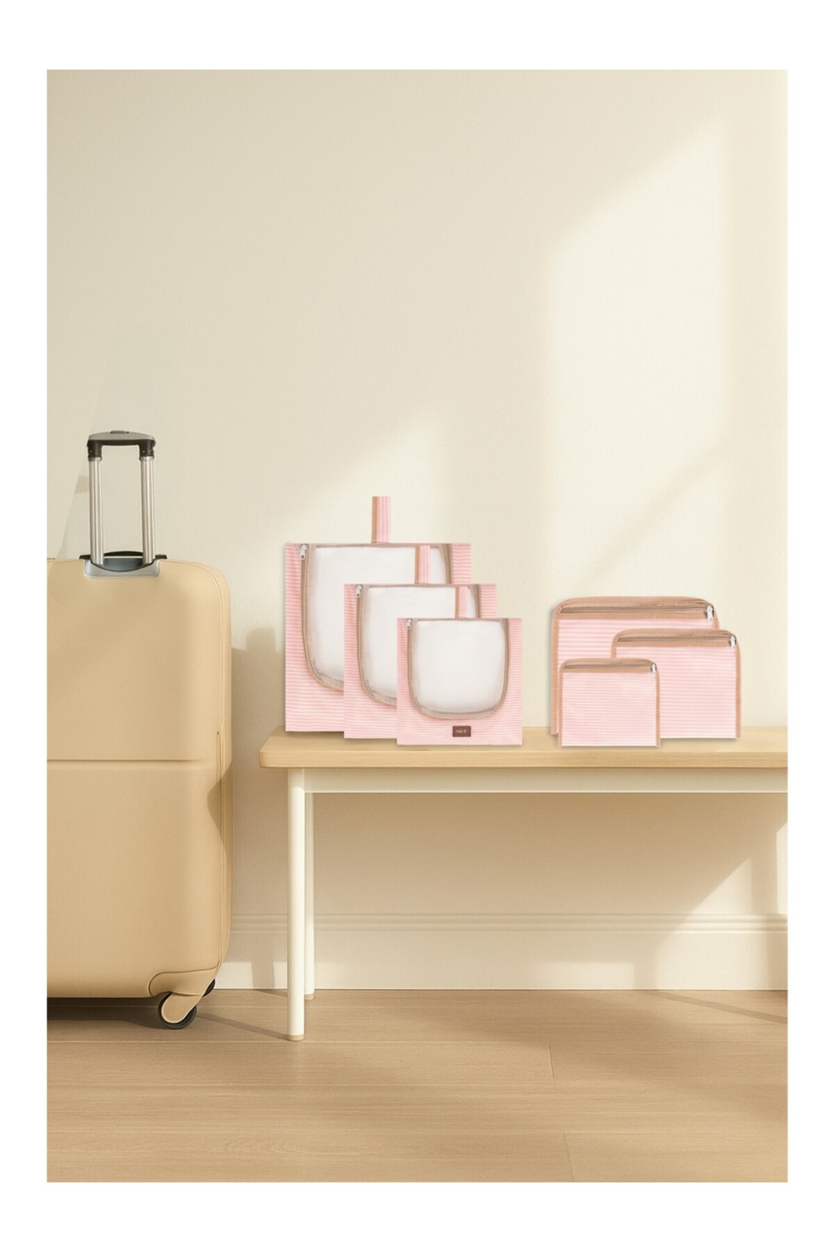 MorPort 6'lı Bavul Organizer ve Alt Açma Hastane Çıkışı Set (Pembe) fotoğrafı 3 (önizleme)