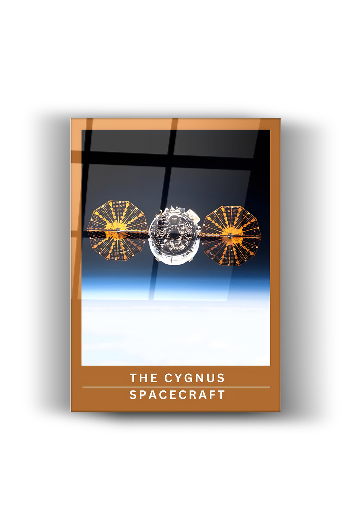 Renkli Çerçeveli The Cygnus Spacecraft Dekoratif -Cam Tablo - Ev ve Ofis Dekosa