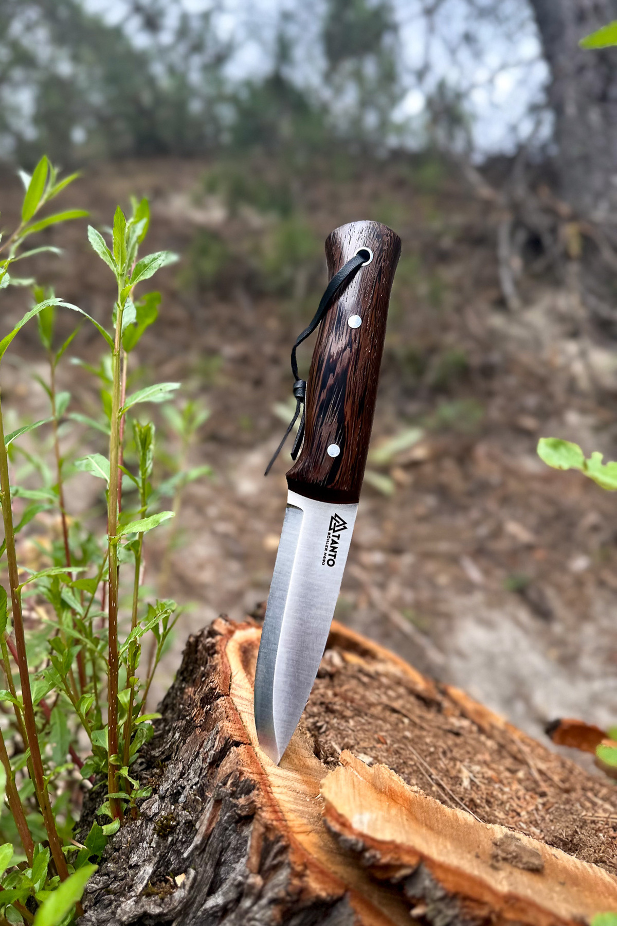 Tantobushcraft Böhler N690 Ceviz Saplı Kamp Bıçağı - Deri Kılıflı, El Yapımı