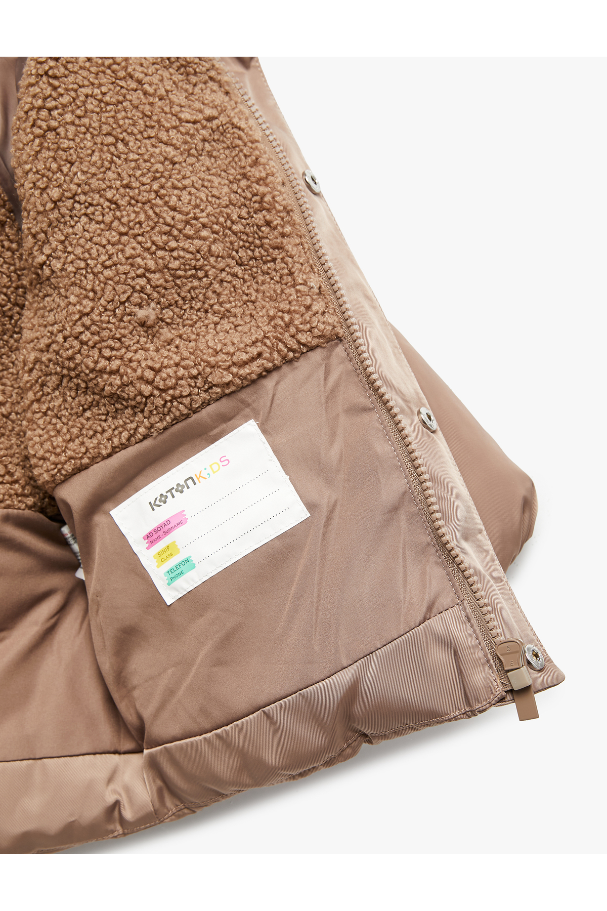 Koton Uzun Kollu Cepli Peluş Detaylı Kapşonlu Şişme Mont fotoğrafı 4 (önizleme)