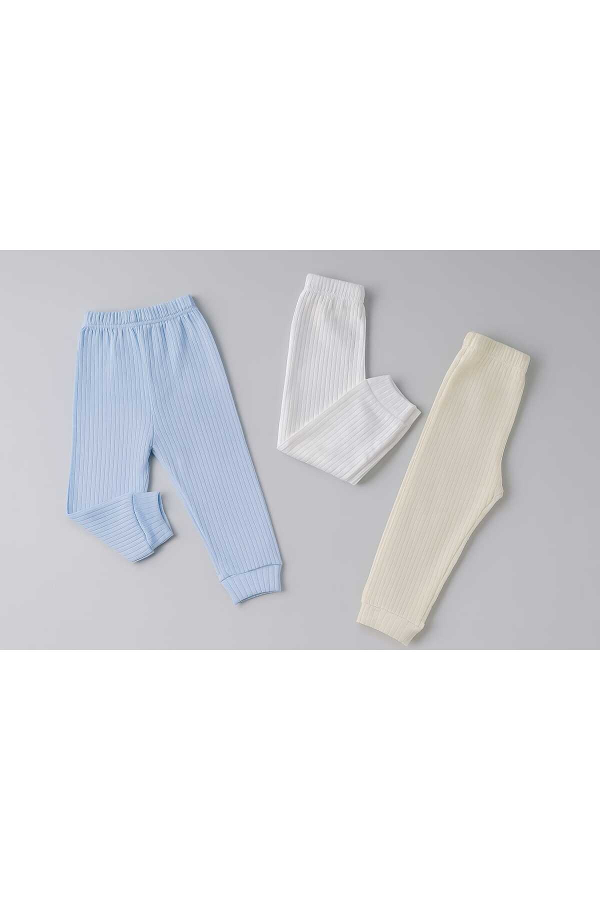 neocotton 3'lü Bebek Çocuk Pamuklu Ribana Tek Alt fotoğrafı 3 (önizleme)