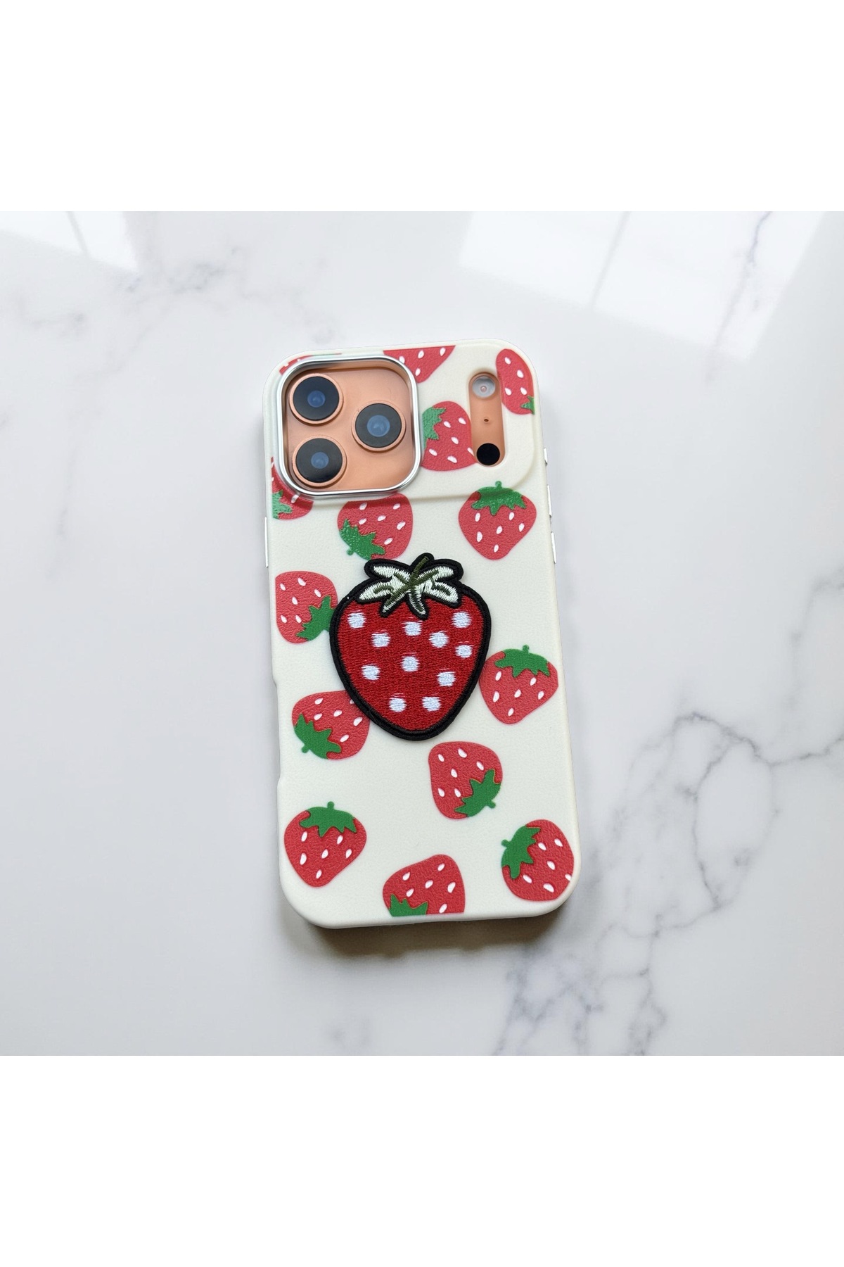 Iphone 15 Plus (6.7 inch) Compatible Embossed Patterned Leather Look Cute Case