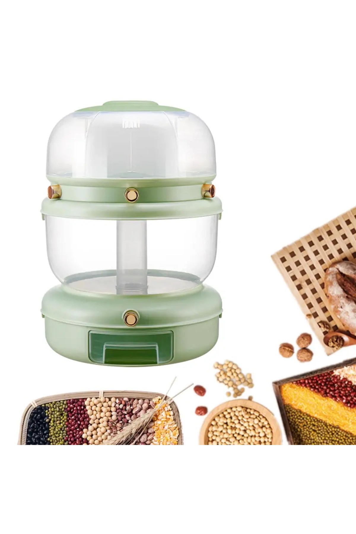 موزع حبوب متعدد الطبقات 360 درجة موزع طعام الأرز ا...