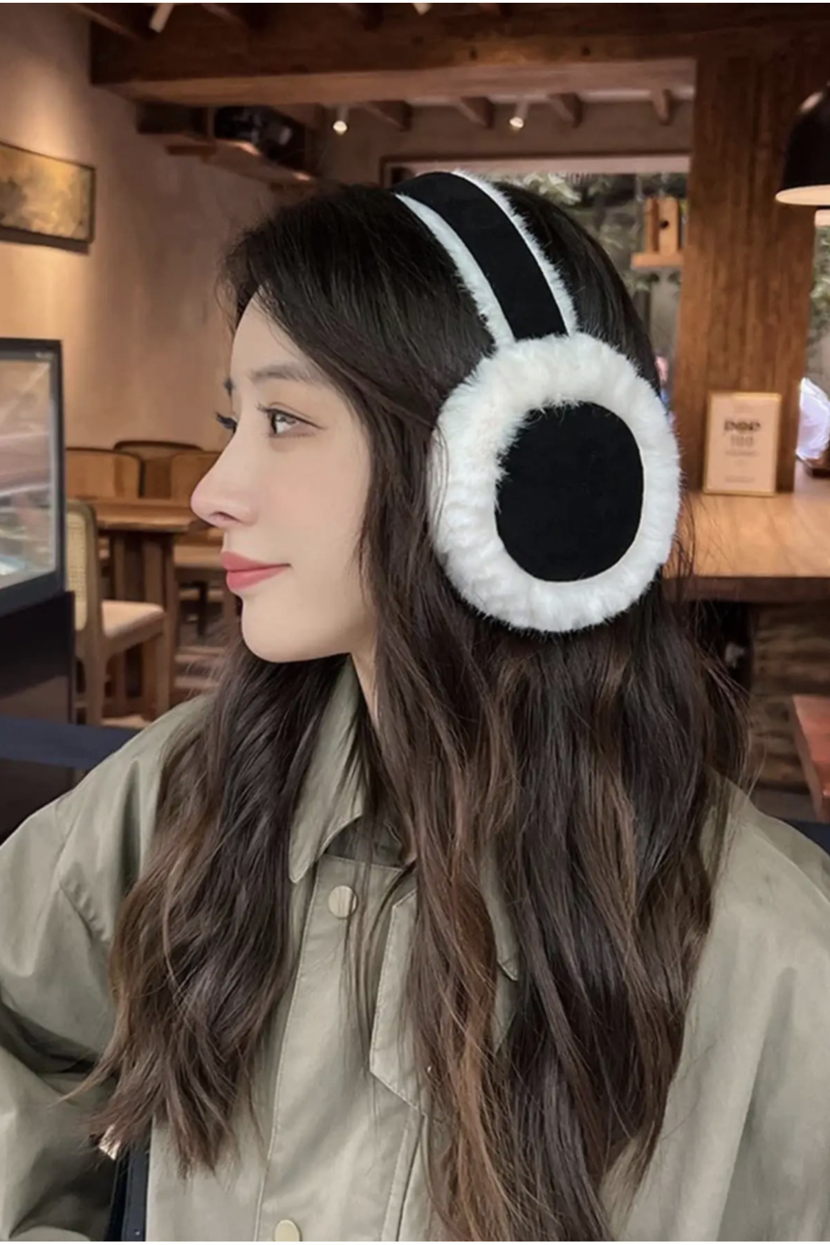 CSR AKSESUAR Krem Ve Siyah Renk Peluş Kulaklık