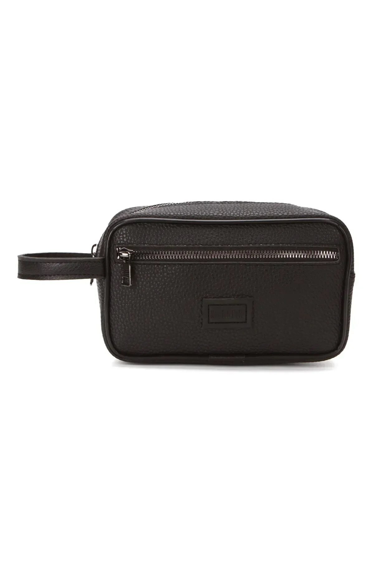 GOLDBAGS  Erkek Deri Portföy Clutch Traş Kozmetik Bakım ve Günlük El Çantası - Siyah 20x11x8cm - Görsel 4