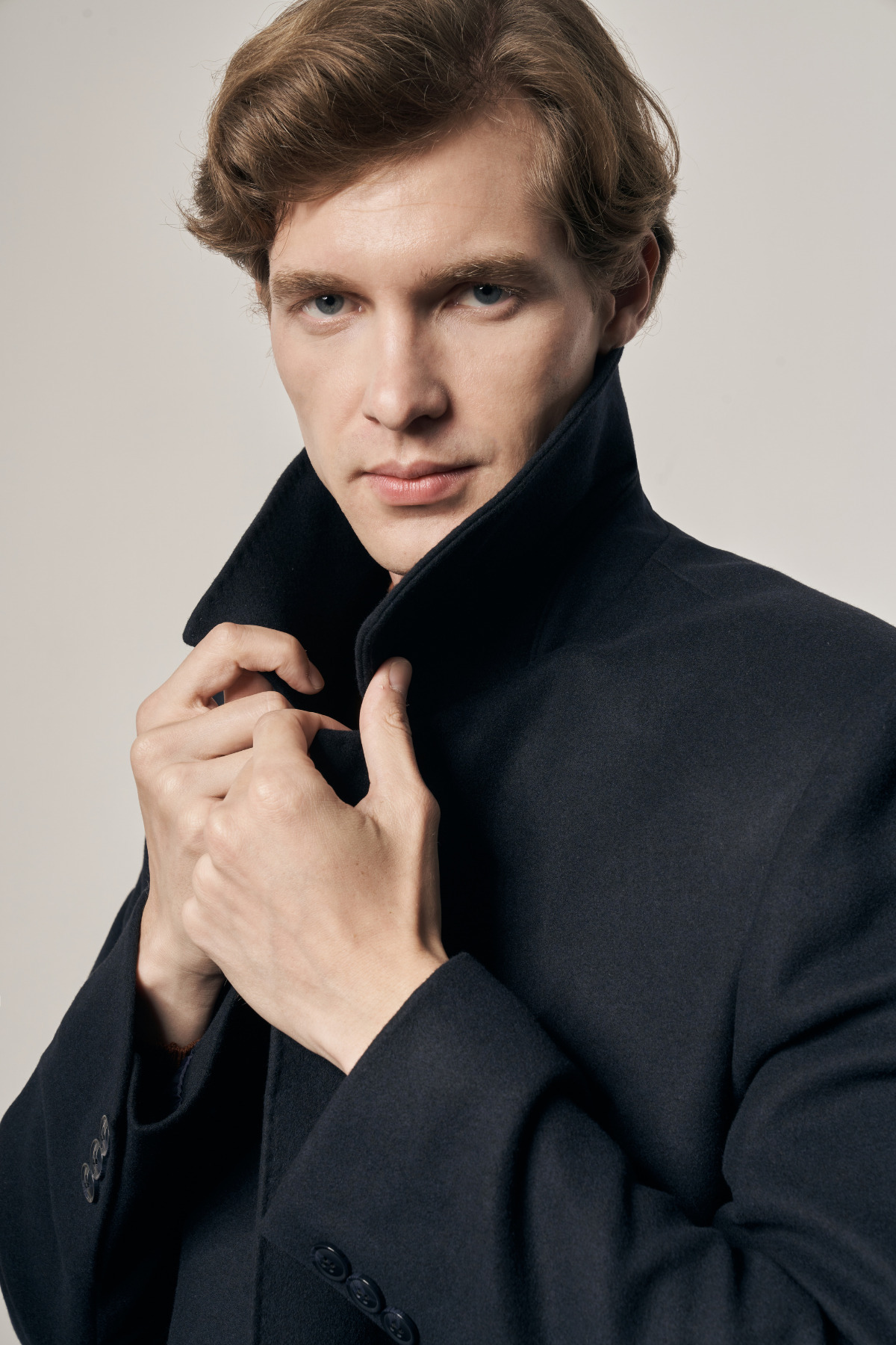 İmza  Koyu Lacivert 115 Cm Kaşe Polo Yaka Düz Esnek Garnisiz-Biyesiz Comfort Fit Palto 1005255150 - Görsel 4