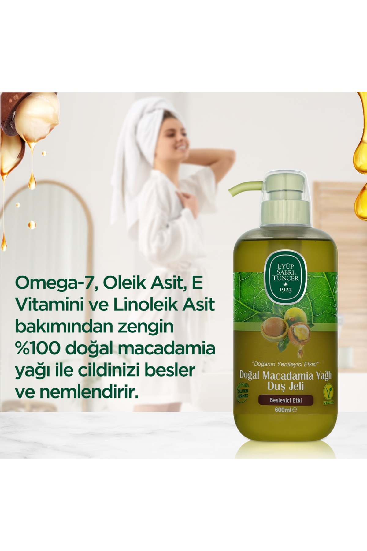 سری مراقبت از مو با روغن ماکادمیای طبیعی و تونر تمشک، بدون گلوتن — hpro-estseries058 — تصویر 8 از 8