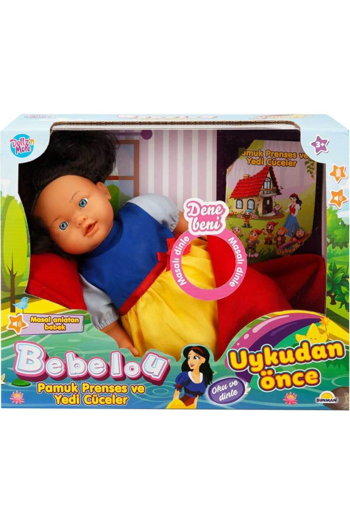 Bebelou Uykudan Önce Masal Anlatan Bebek Pamuk prenses ve Yedi cüceler