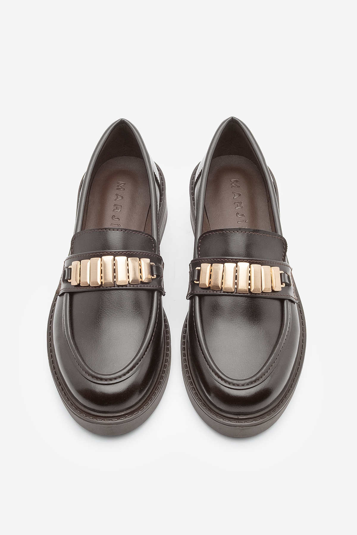 Marjin  Kadın Loafer Makosen Tokalı Günlük Ayakkabı Vilyum Kahve - Görsel 8