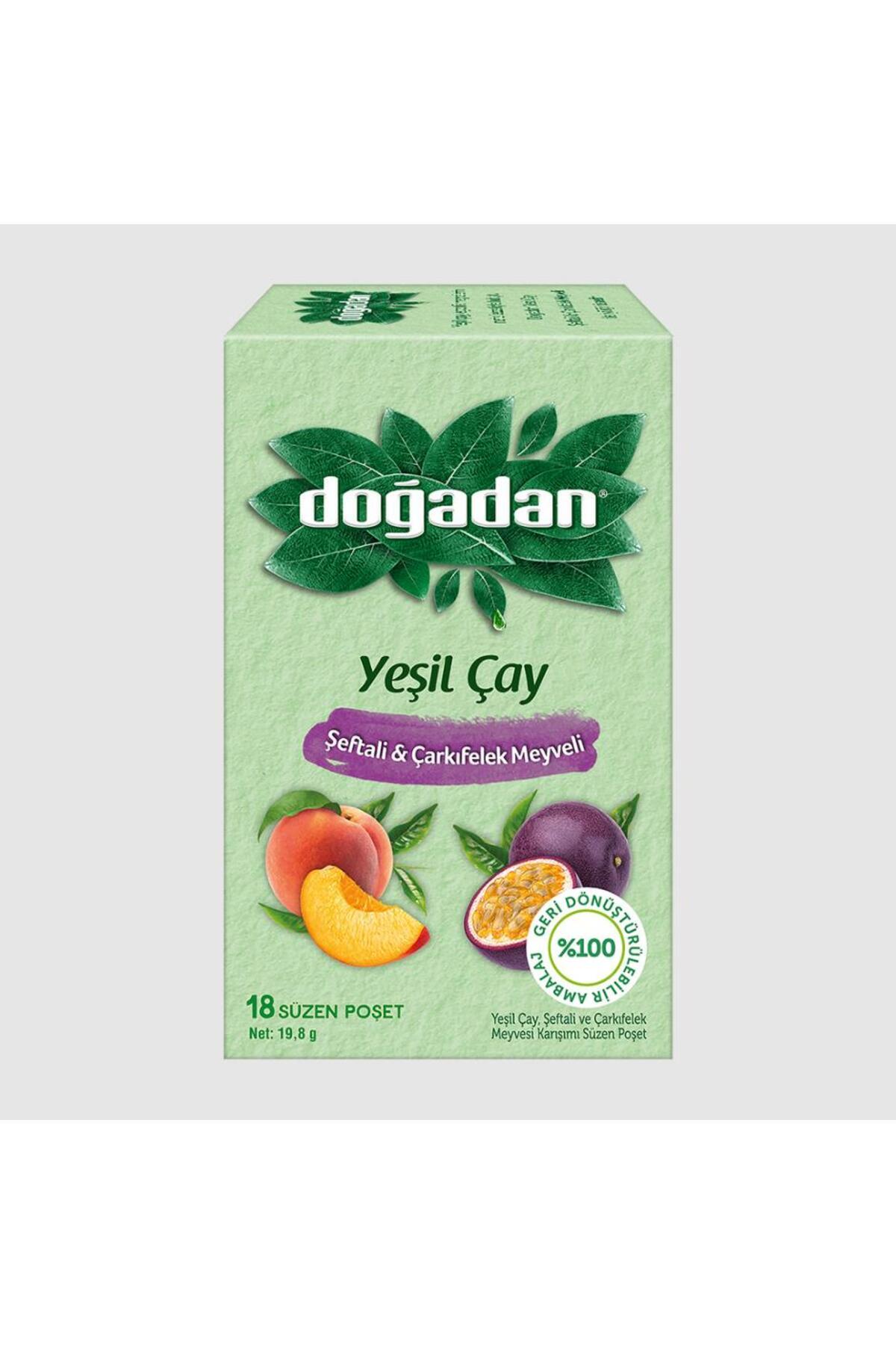 Doğadan Şeftali ve Çarkıfelek Meyveli Poşet Yeşil Çay 18'li