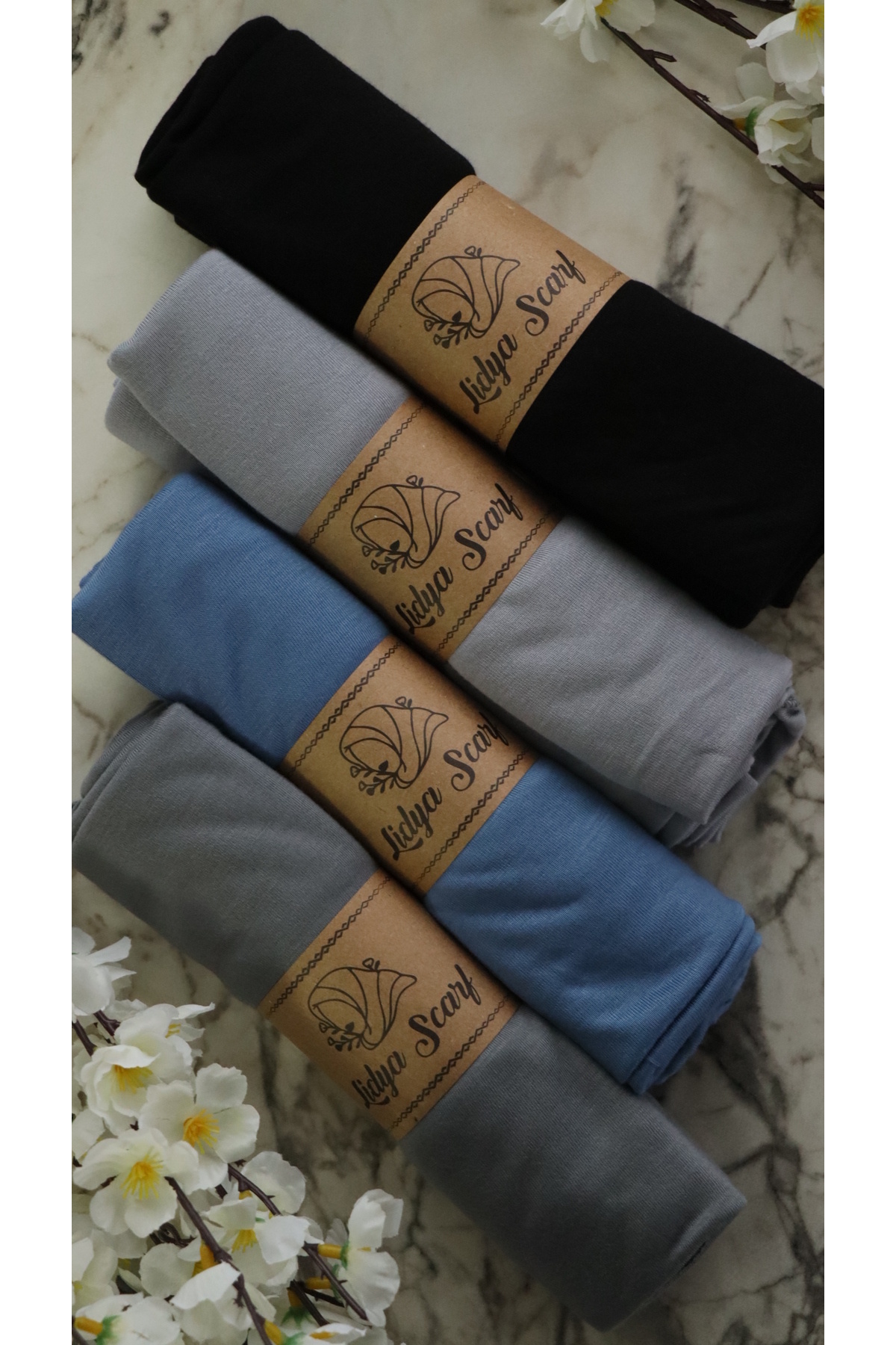 Lidya Şal 4'lü Yumuşak Dokulu Penye Şal Seti