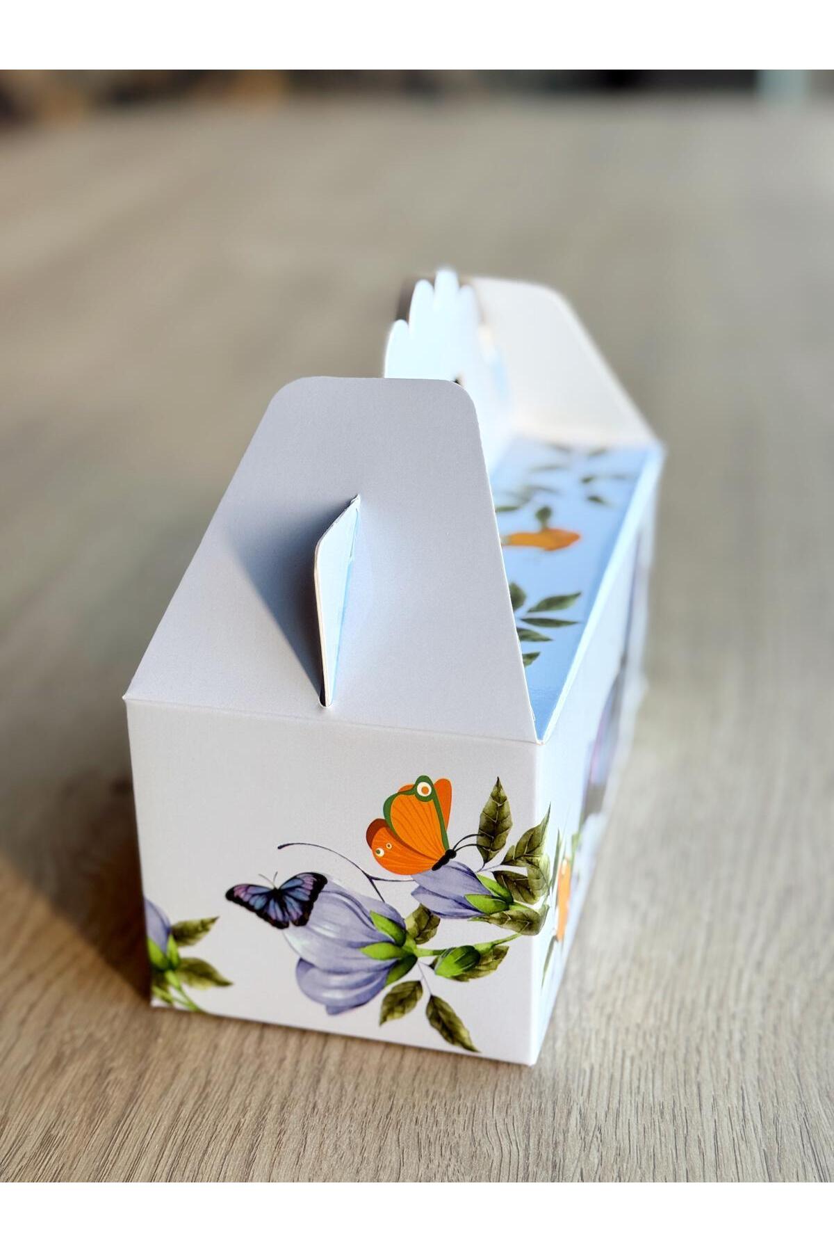 KOLİX Kelebek Kutusu 25 'li El Tutmalı Çanta Doğum Günü Hediye Kutusu Pasta Kutusu fotoğrafı 2 (önizleme)