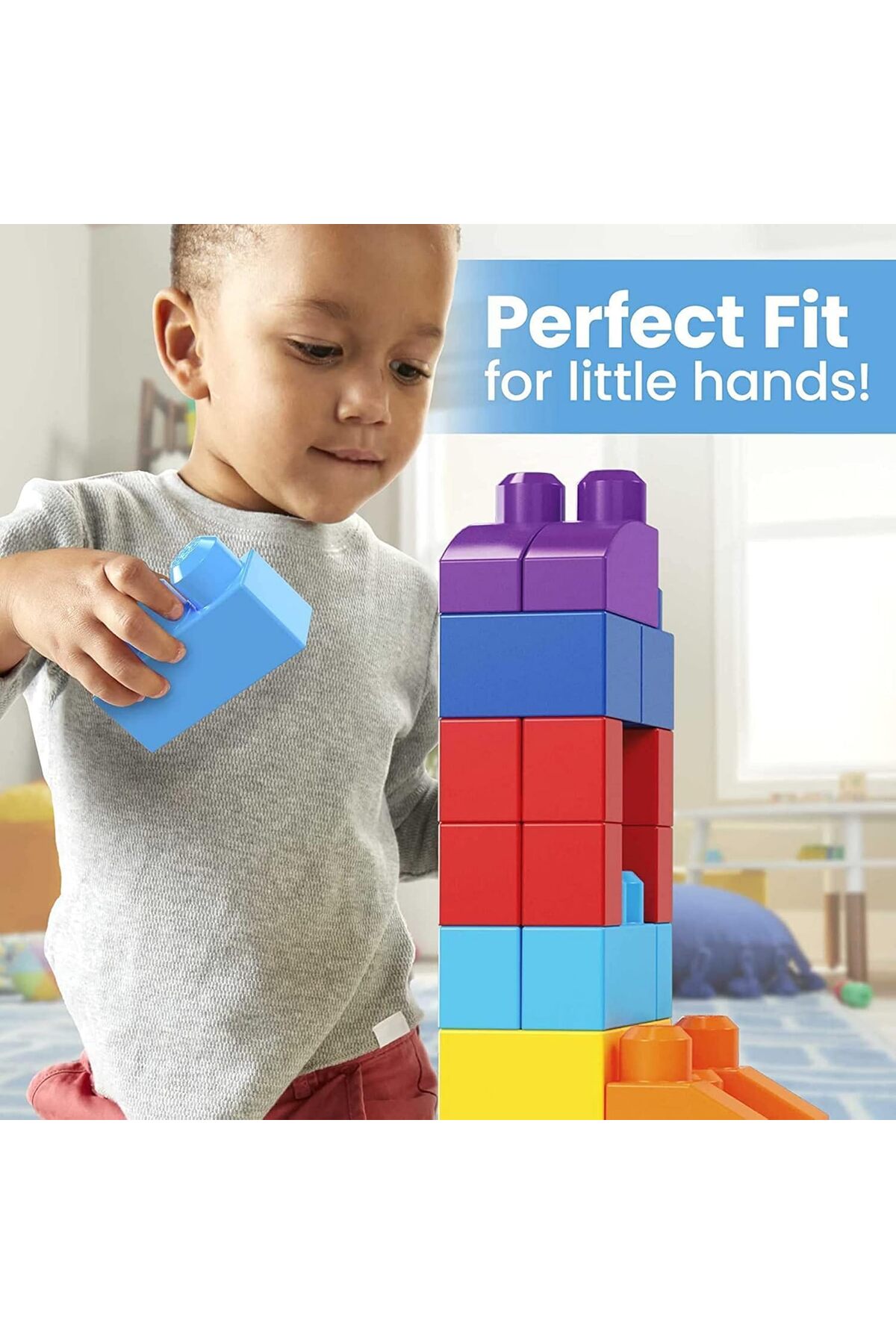 ست بلوکهای ساختنی برای کودکان – فاقد BPA، کاملاً غیرسمی، بلوکهای پلاستیکی محکم برای اسباببازی کودکان