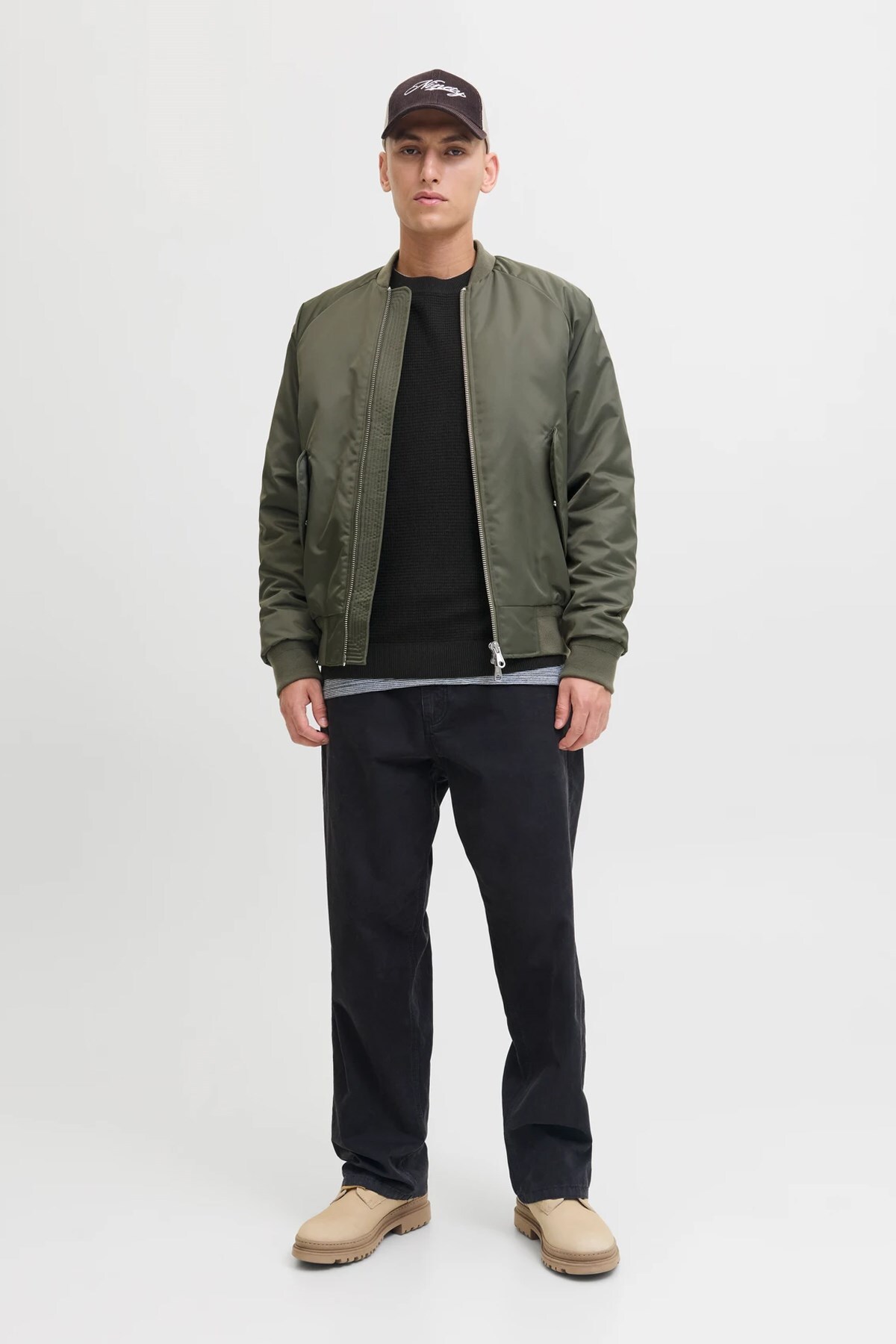 ژاکت کشی مردانه راسته آستین بلند | جک اند جونز Jack & Jones 12283452 - تصویر 3