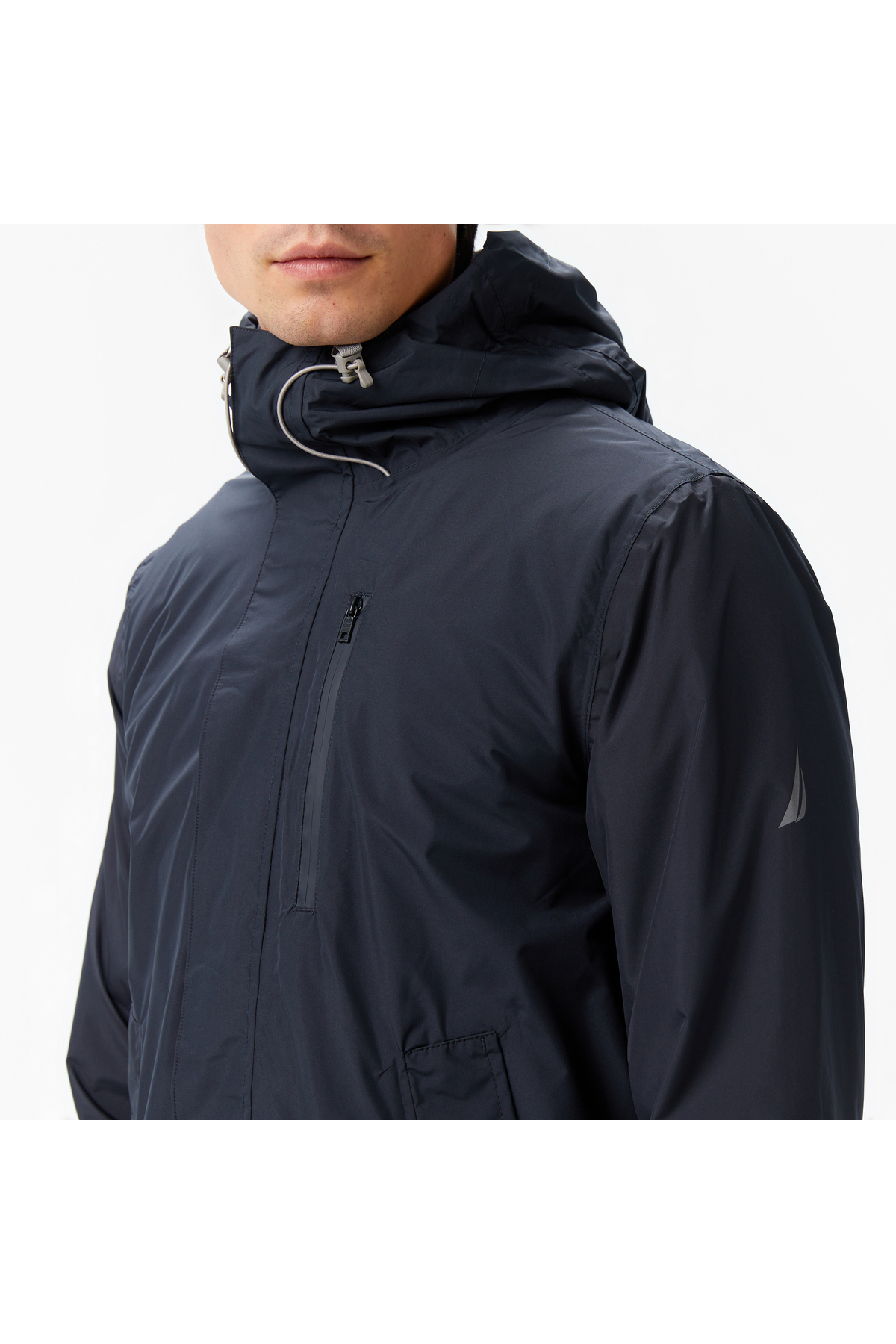 Nautica Erkek Siyah Regular Fit Rain Breaker Yağmurluk görsel 5