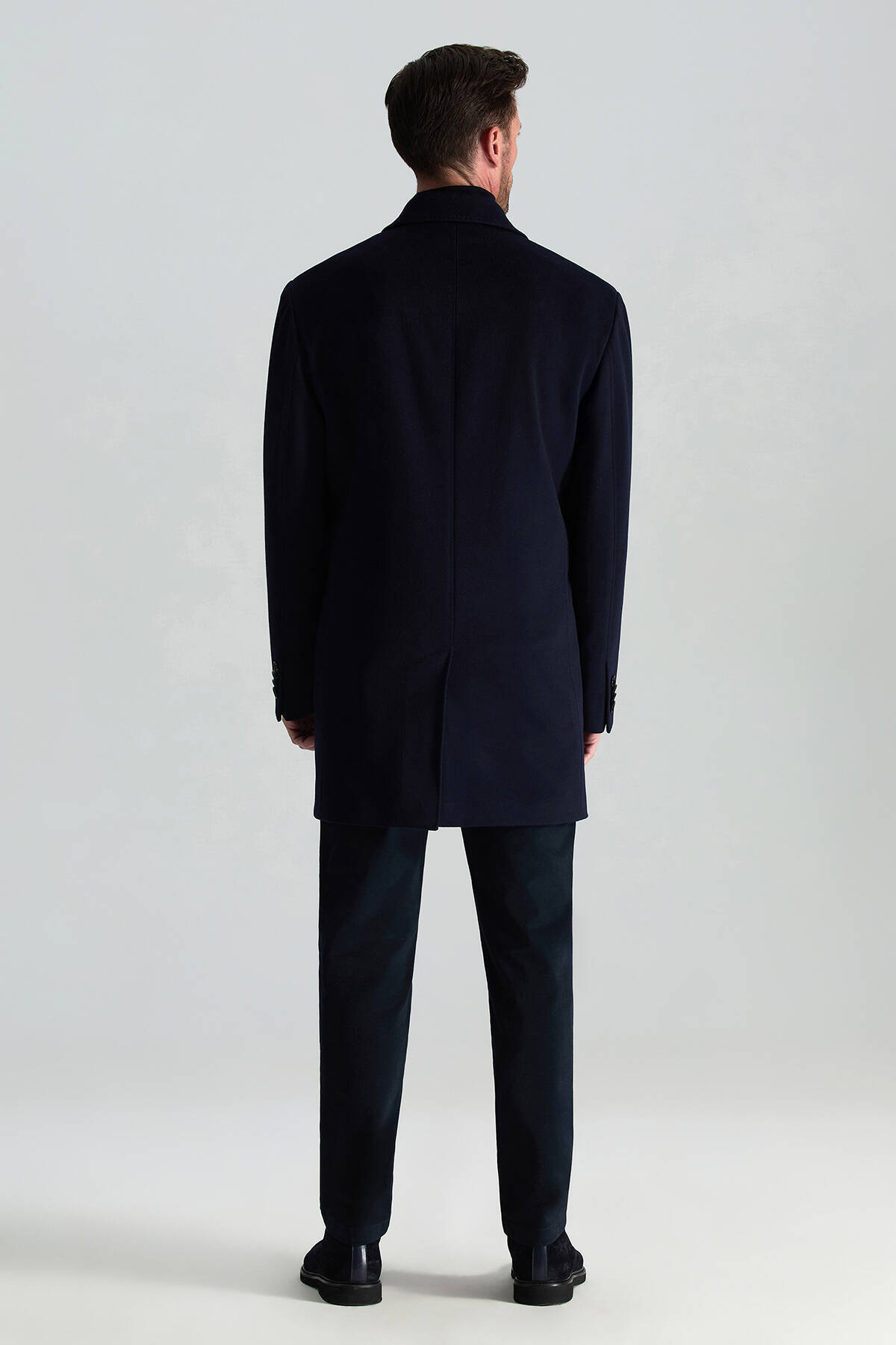 Hemington  İtalyan Saf Yün Lacivert Palto - Görsel 3