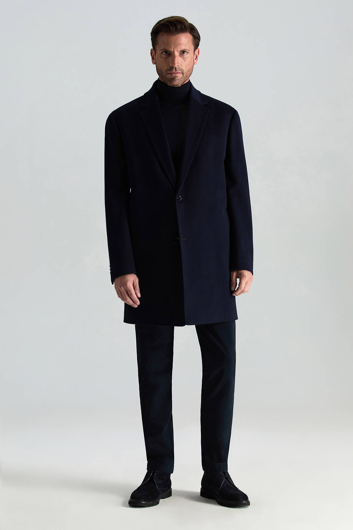 Hemington  İtalyan Saf Yün Lacivert Palto - Görsel 2