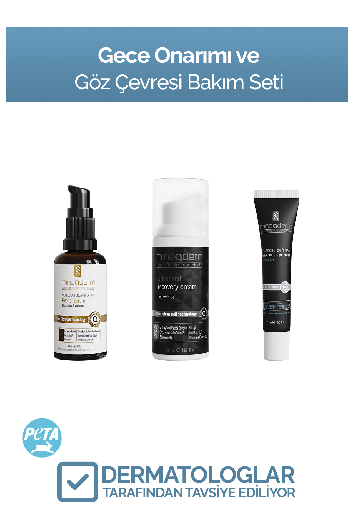 mineaderm Gece Onarımı ve Göz Çevresi Seti – Retinol, Yenileyici Krem ve Göz Bakımıyla Gece Anti-Aging Rutini — gogçs