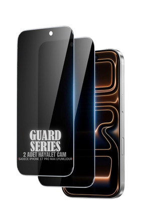 EVAX [2x Guard Hayalet] iPhone 17 Pro Max Uyumlu Hayalet 6D Tam Kaplayan Temp...