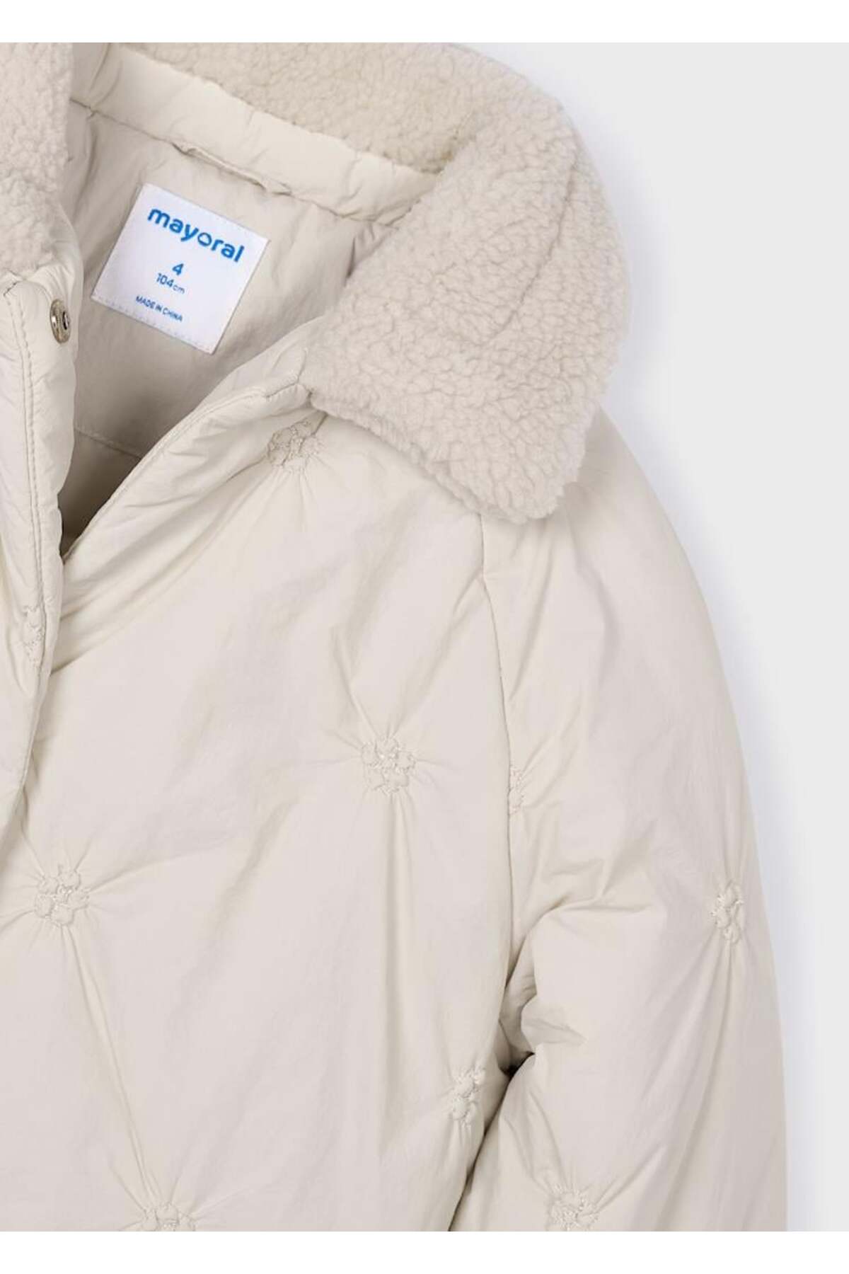 Mayoral Çiçekli Kız Mont - Bej fotoğrafı 6 (önizleme)