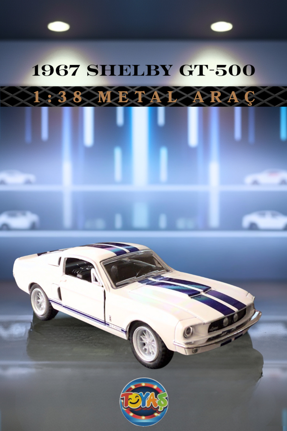 Toyaş Metal 1:38 1967 Shelby GT500 Çek Bırak Açılır Kapı Araba