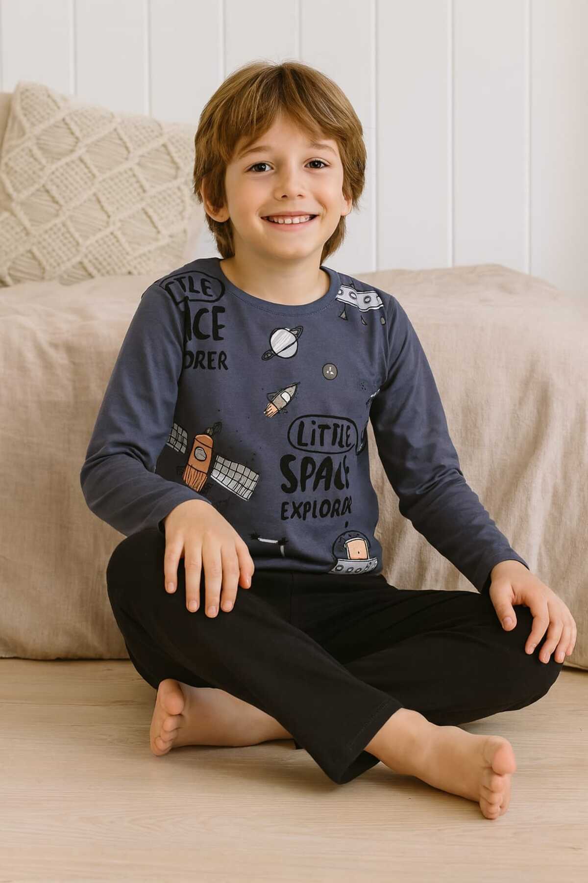 Tenra Erkek Çocuk Pijama Takımı %100 Pamuk fotoğrafı 4 (önizleme)