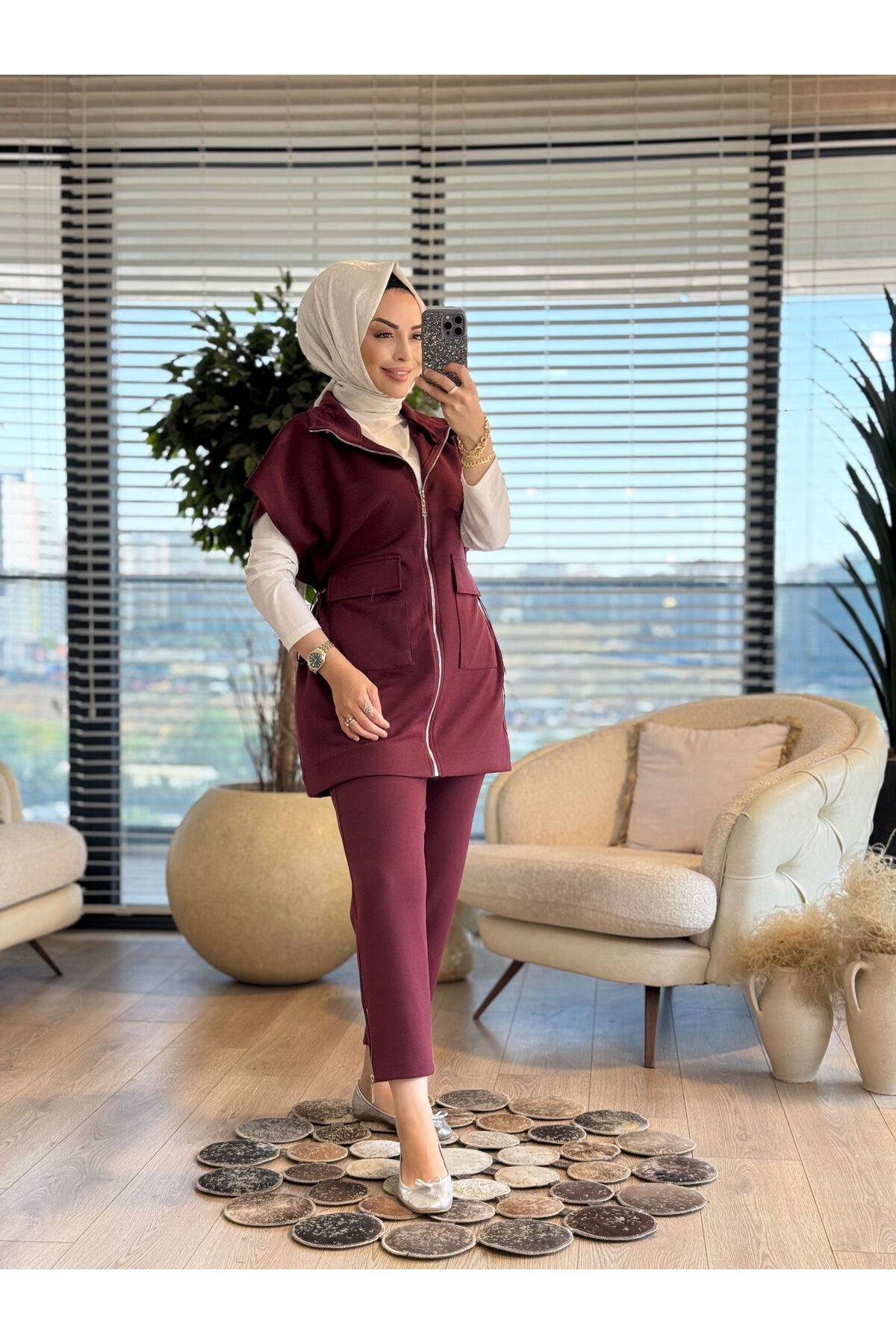 ALANURMODA Paçası Fermuarlı Yelekli Takım - Fiyatı, Yorumları