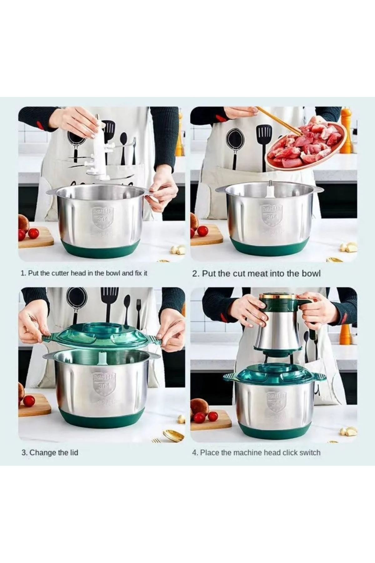 Empressco Elektrikli Mutfak Robotu, Sebze İçin 3,0 L Paslanmaz Çelik Kapasiteli fotoğrafı 5 (önizleme)