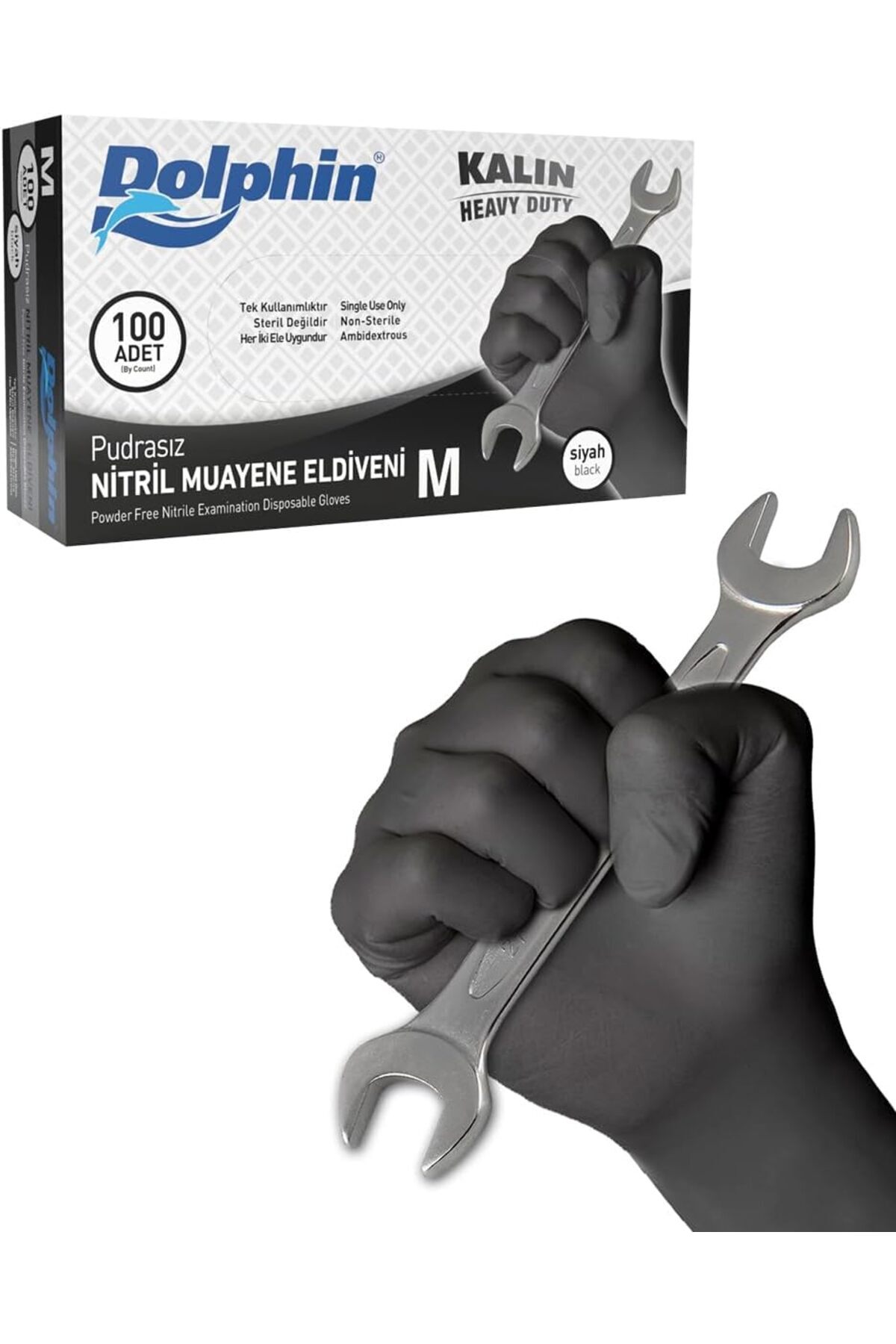 Yıldızan Pudrasız Siyah Nitril Eldiven, M 1166718