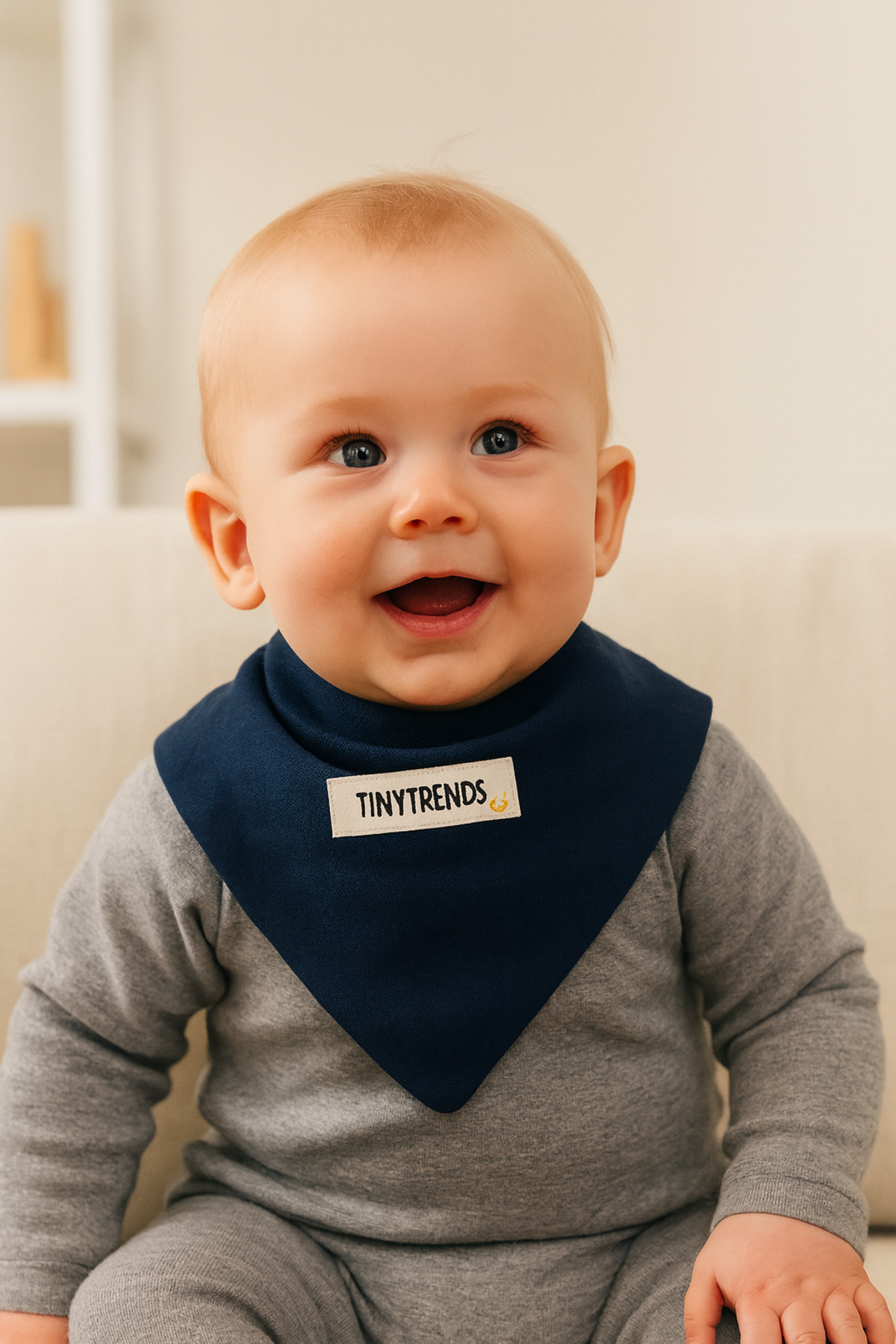 tinytrends %100 Pamuk 3'lü Müslin Ayarlanabilir Çıtçıtlı Bebek Önlük Fular fotoğrafı 2 (önizleme)