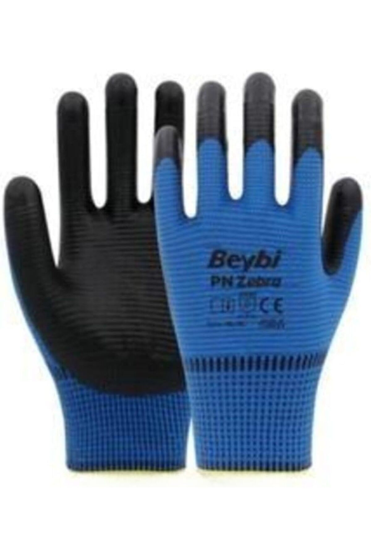 Yıldızan Nitril Mavi-Siyah Zebra Işçi Eldiveni 12 Çift 1166718