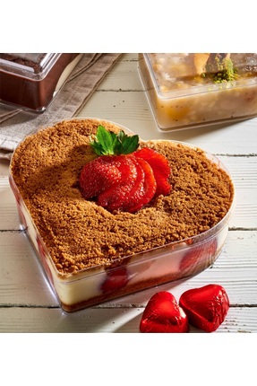 shop 10 adet 300cc Mika Sert Plastik Kalp Kutu Kapaklı Tatlı çikolata sunum k...