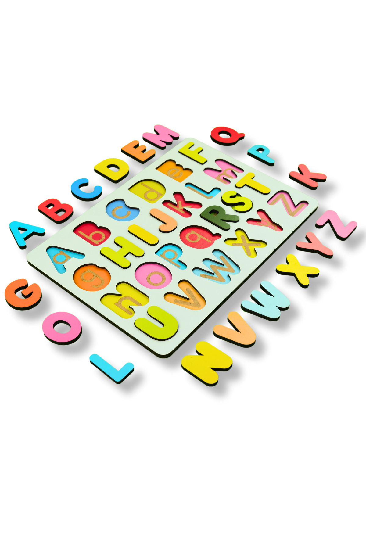 Eavrasya Ahşap İngilizce Alfabe Puzzle Seti - Büyük Küçük Harf Eğitici Montessori Zeka Oyuncağı fotoğrafı 2 (önizleme)