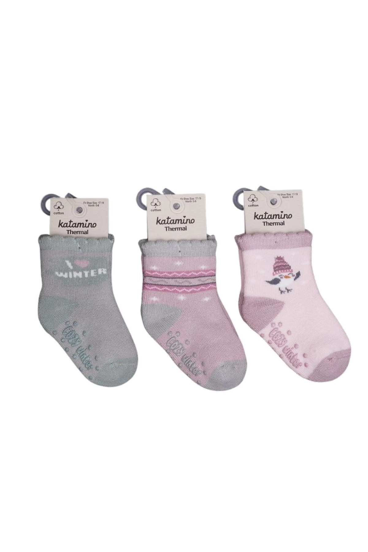 PAZAR DÜNYASI BFS Katamino Zerin Abs'li Kız Bebek Havlu Soket Çorap K45908 Asorti