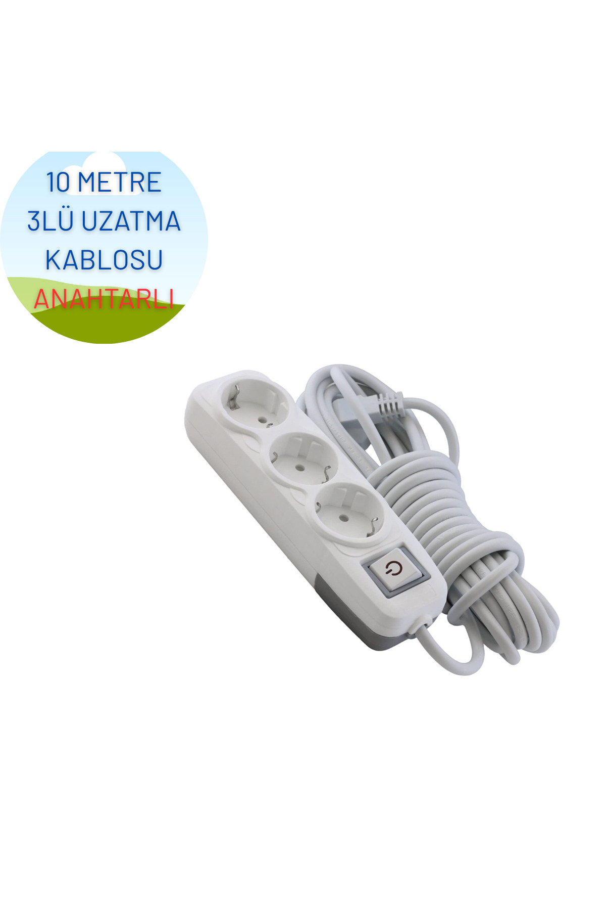 10 METER EXTENSION CABLE WITH 3 SWITCHES GROUNDED 3X1,5 TTR CCA