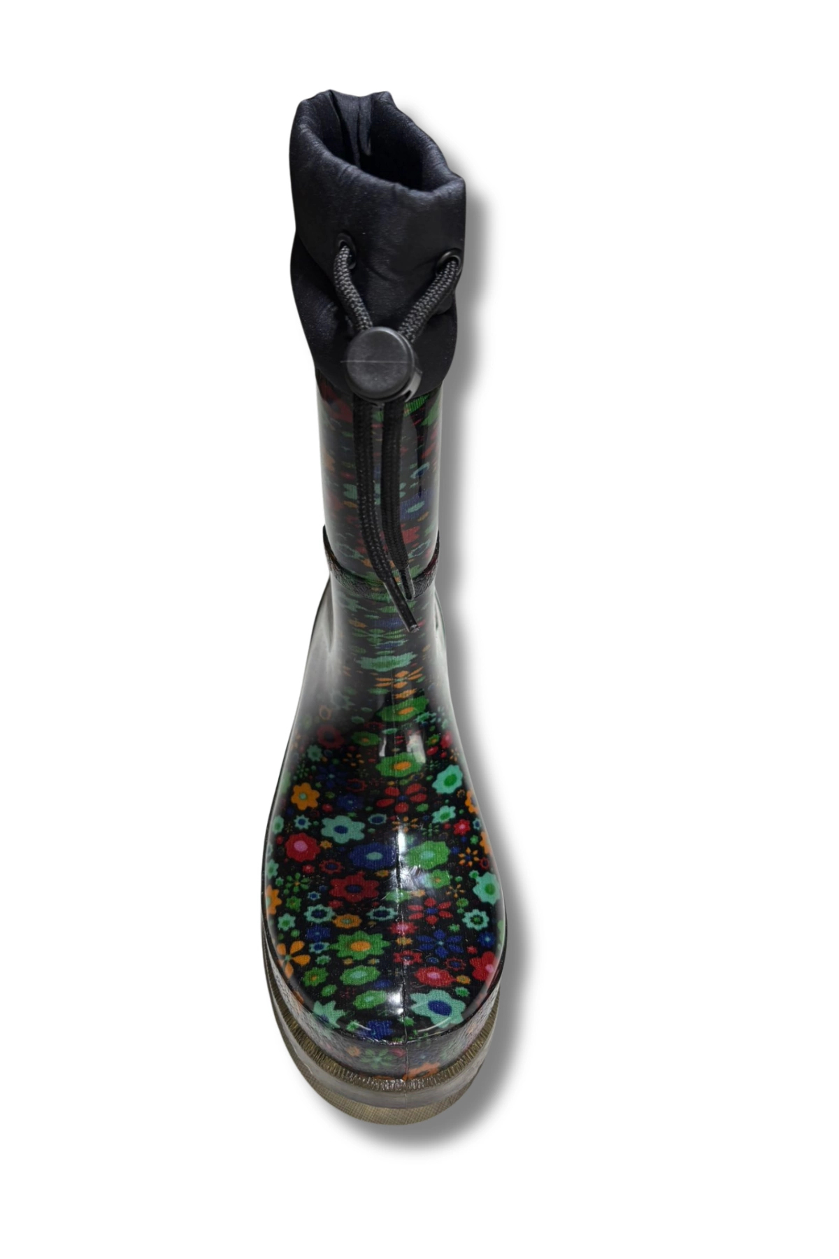 belixspor  Konçlu Peluşlu Kadın Yağmur Çizmesi 36-40 Yeşil Çiçekli - Görsel 5