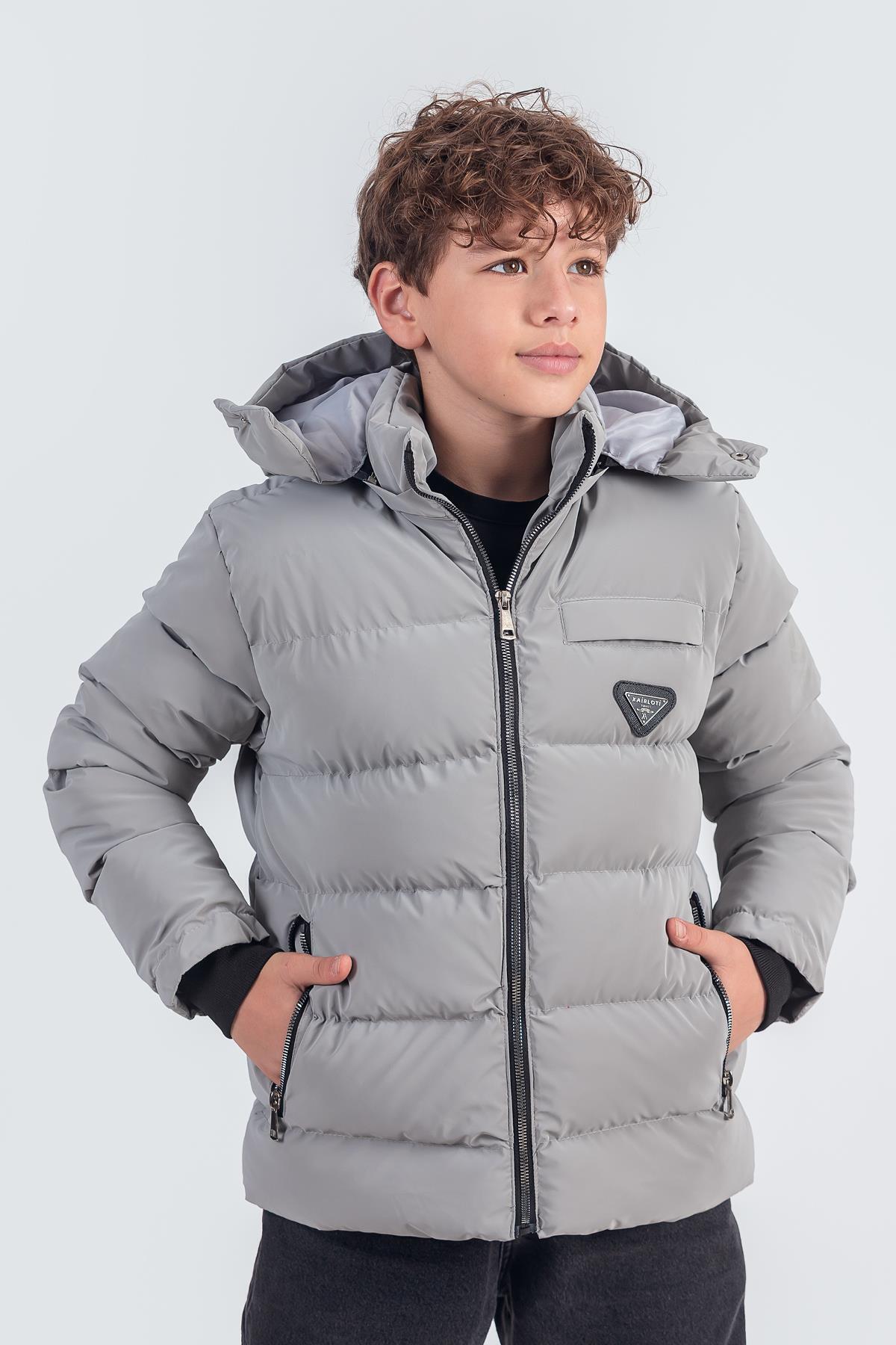 پینا کیدز کاپشن زمستانی پسرانه کلاه دار پارچه ای نوا KM2509