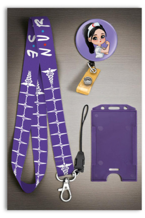 Mia Aurora Şifa Meleği 3 lü Set Boyun Askı İpi Mor Yoyo Hemşire Doktor Parame...