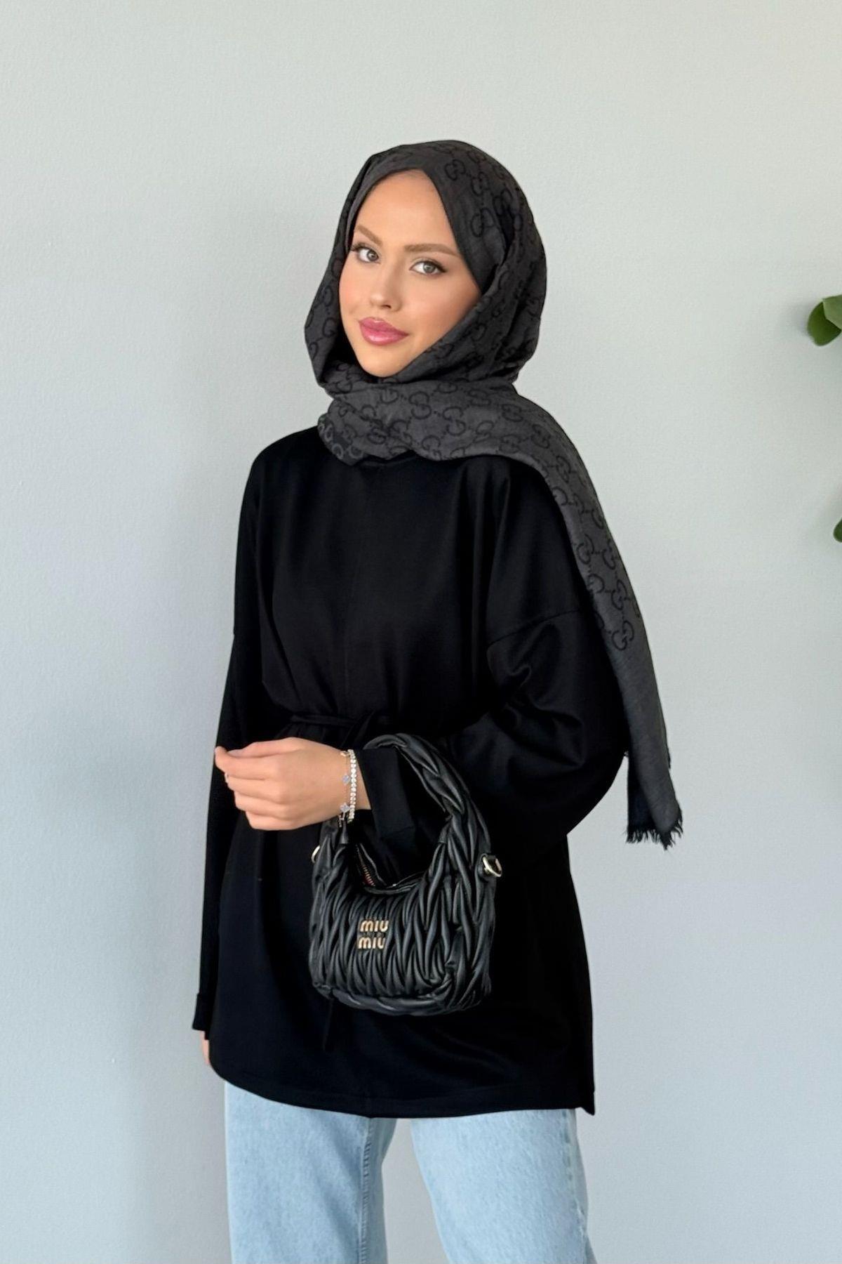 HAZA MODA Eyşan Bağlamlı Bluz Siyah