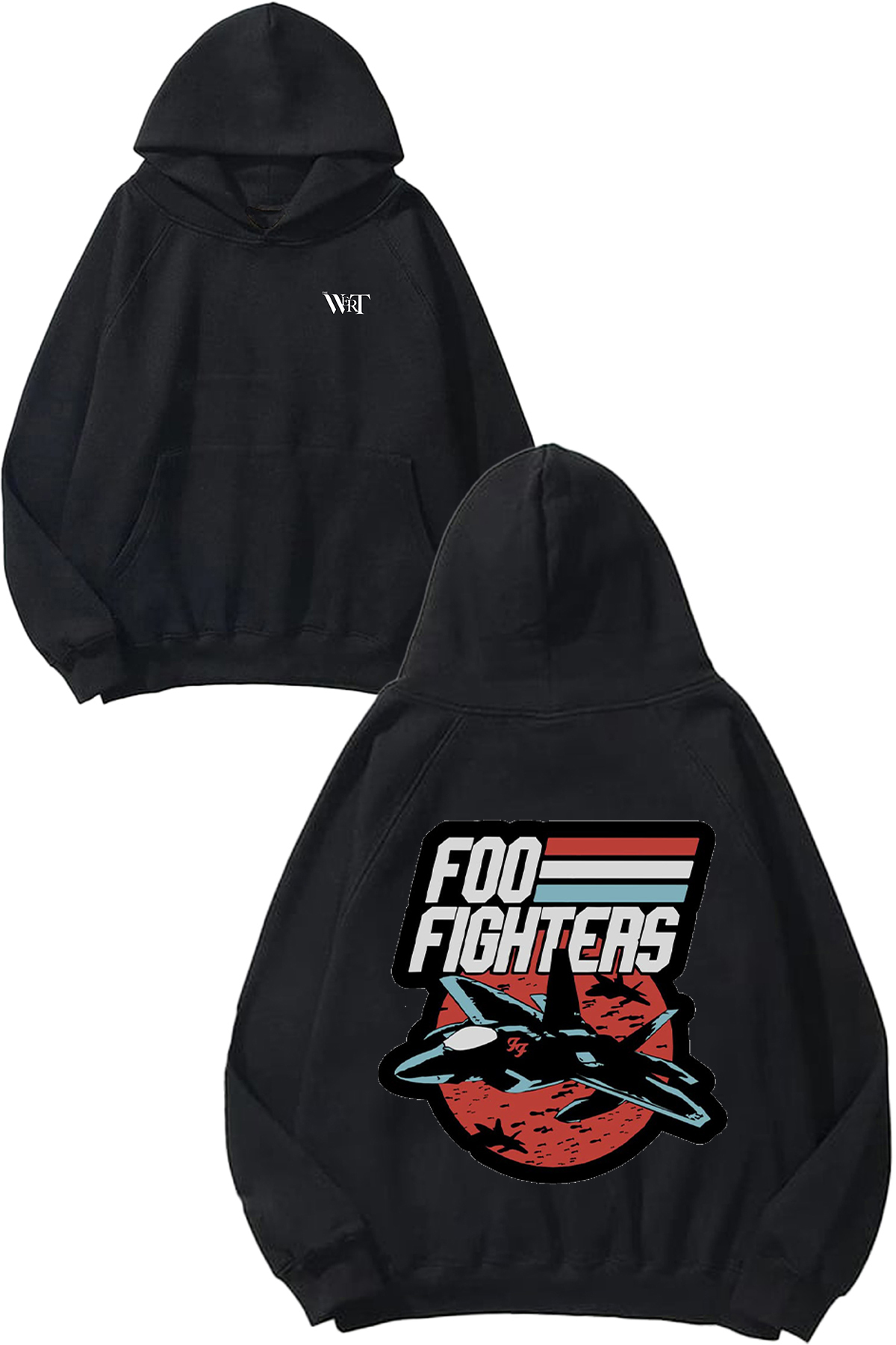 THEWERT Foo Fighters Design Back Printed Black Hooded Sweatshirt