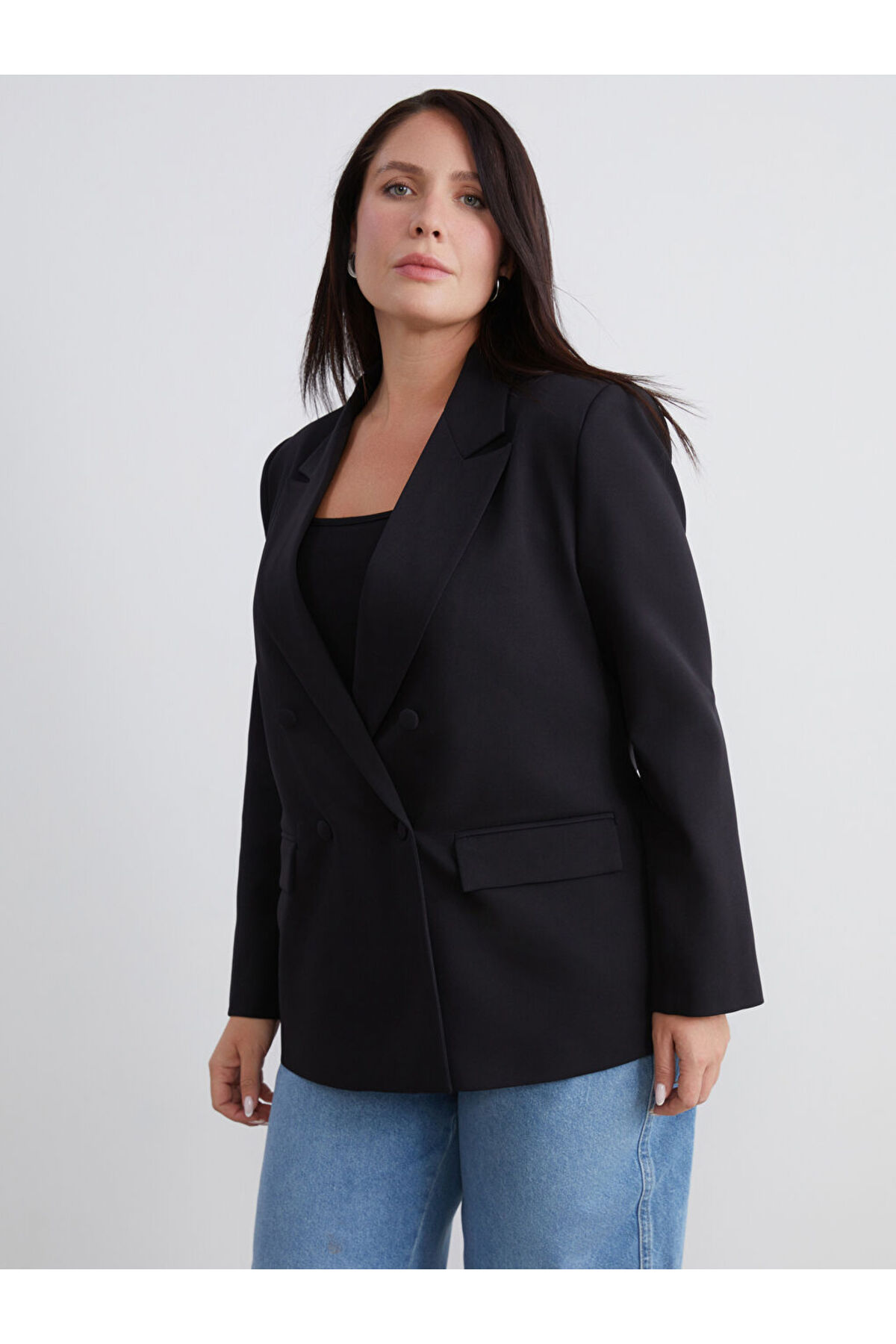 Siyah Blazer Ceket Kadn Buyuk Beden