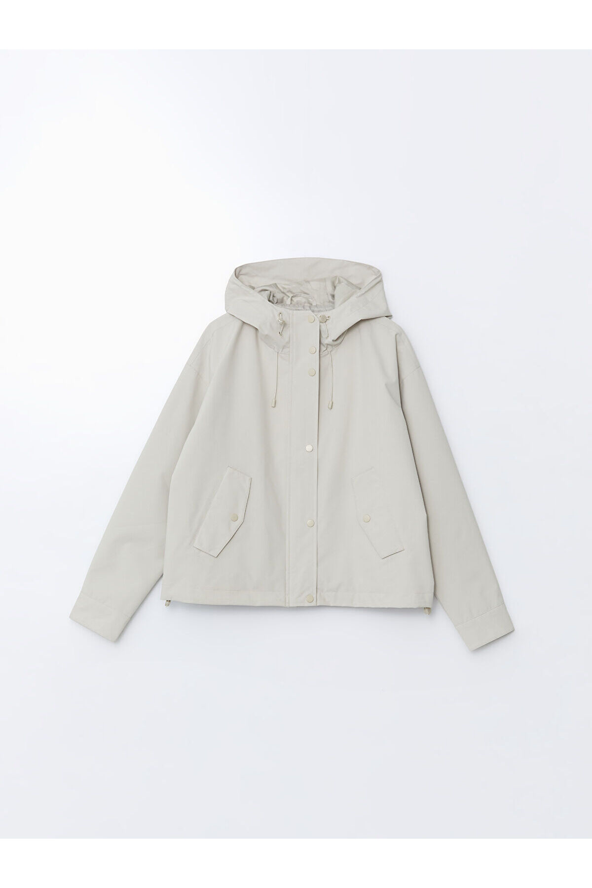 LC Waikiki  Kapüşonlu Oversize Deri Görünümlü Kadın Yağmurluk - Görsel 6