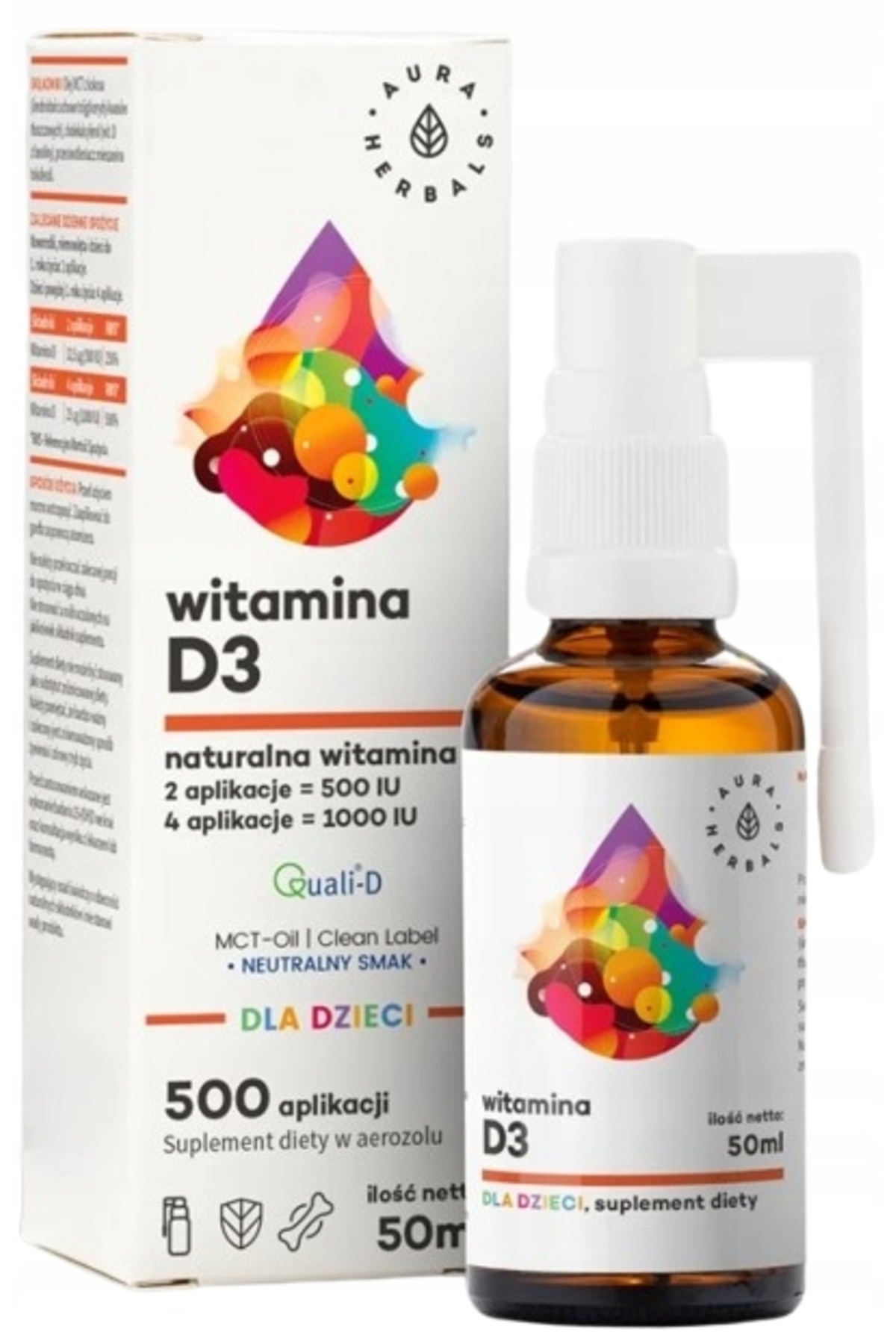 Other Aura Herbals Vitamina D3 Pentru Copii Spray Aerosol Mct 50 Ml - One Size