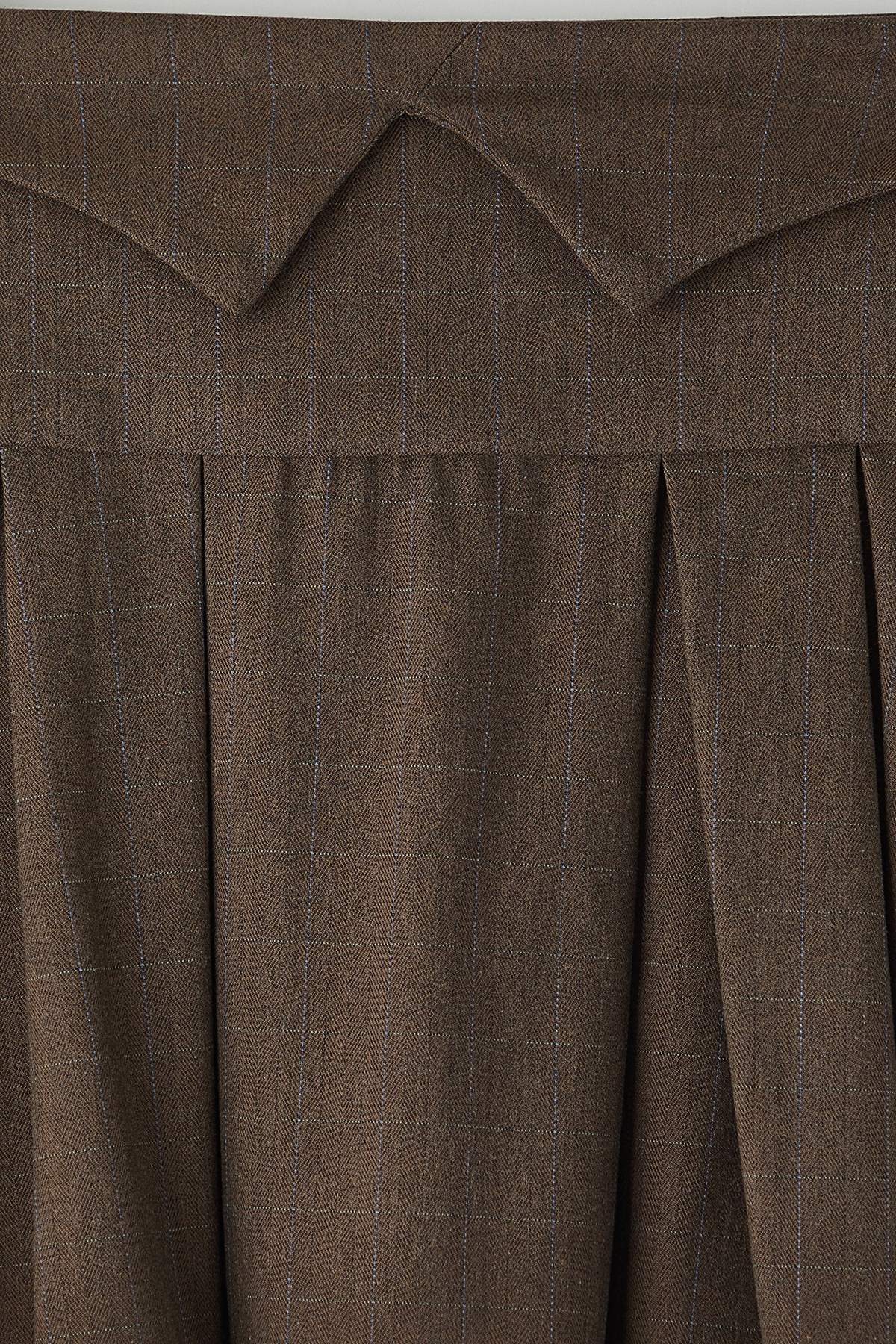 Trendyolmilla  EXCLUSIVE Özel Koleksiyon Vizon Ekoseli Bel Detaylı Piliseli Kısa Etek TWOAW26ET00134 - Görsel 8