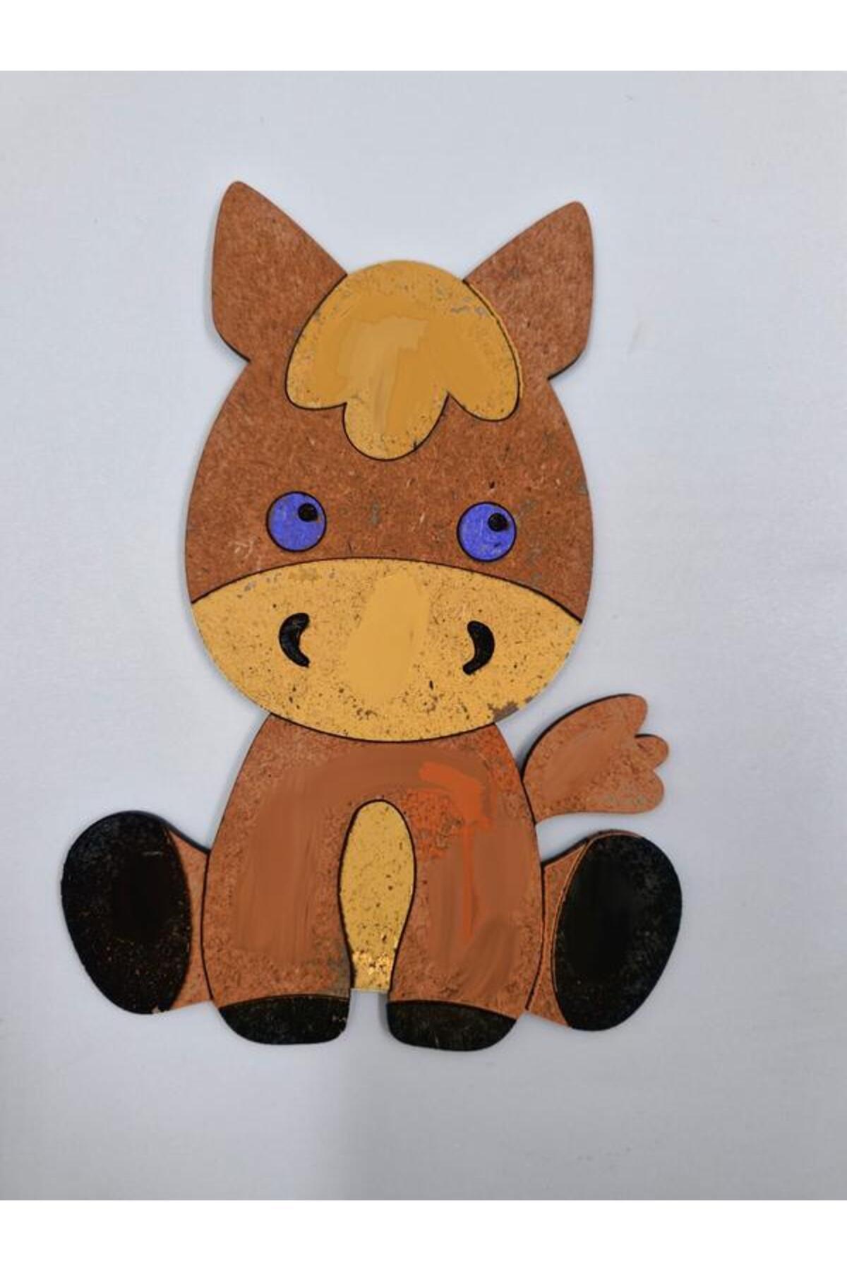 Genel Markalar 1 Adet Sevimli Eşek Ahşap Boyama Okul Diy Etkinlik Aktivite Sanat 15 Cm X 10 Cm