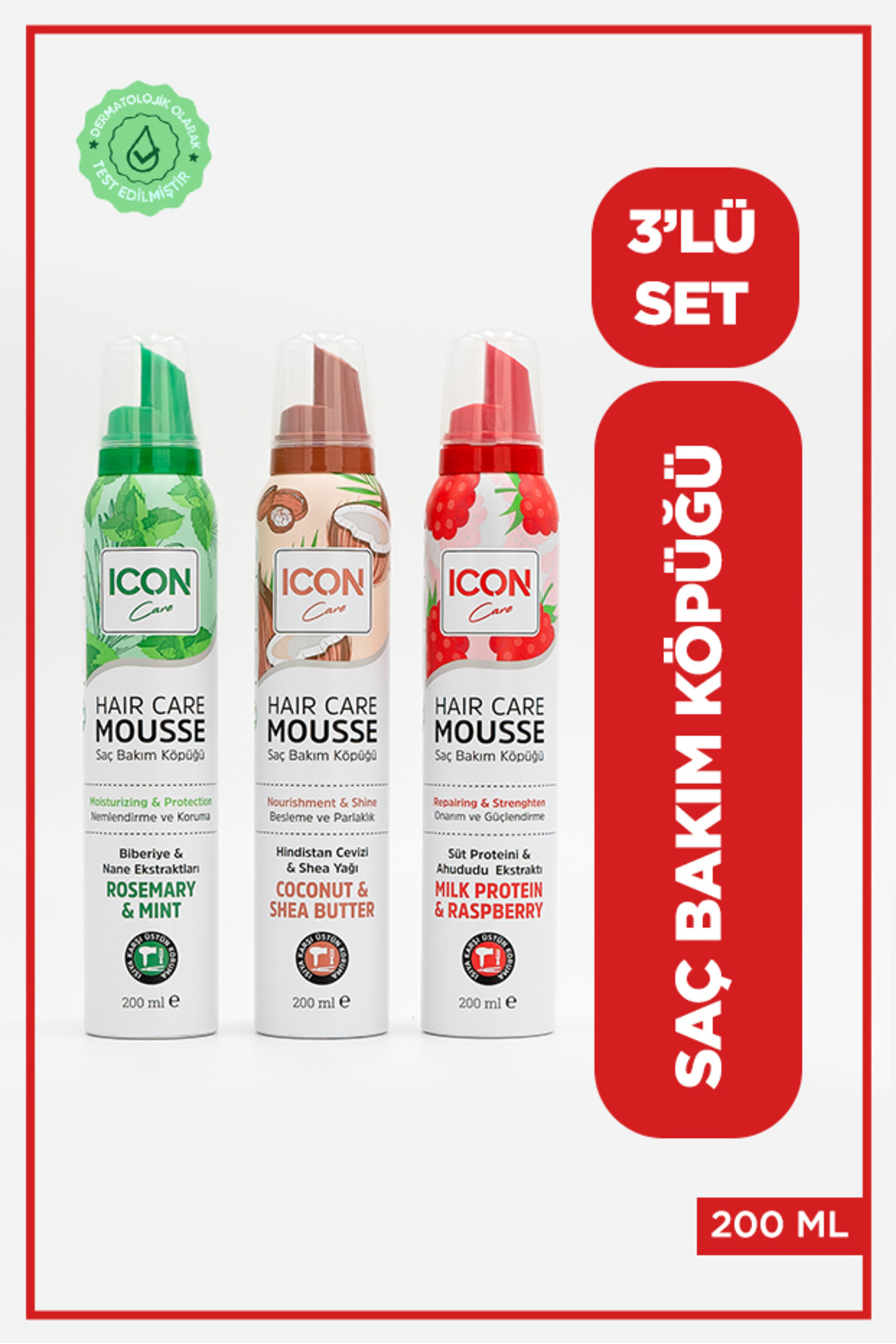 ICON Care SAÇ BAKIM KÖPÜĞÜ 3'LÜ SET