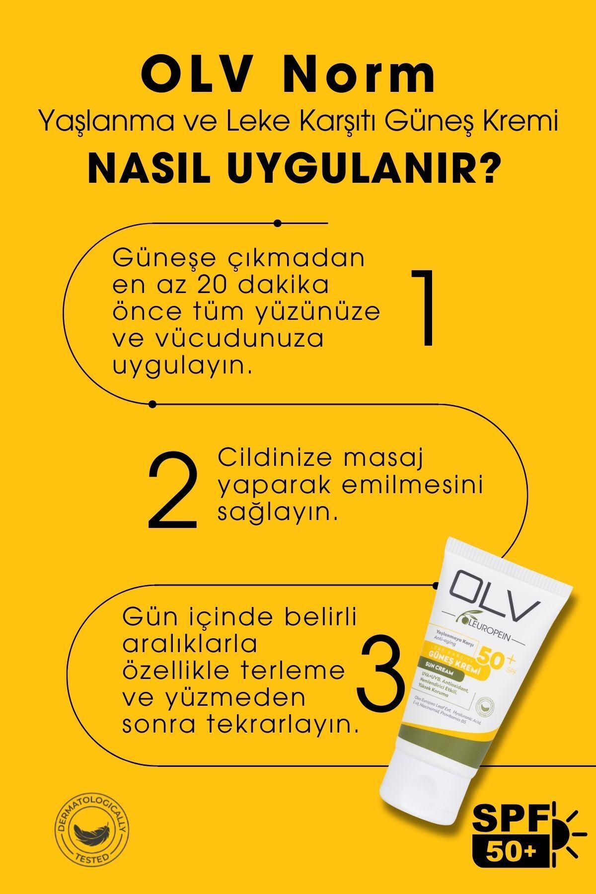 Güneş Kremi SPF 50 Avantaj Paketi- 2 x 150 ml Alana 1 + 50 ml Hediye — OLV010 — تصویر 6 از 6
