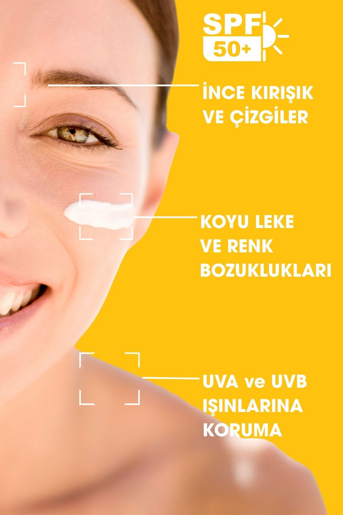 Spf 50 Yaşlanma Karşıtı Leke Karşıtı Güneş Kremi Seti 150 ml 3'lü Süper Avantajlı Paket — OLV004 — تصویر 5 از 9
