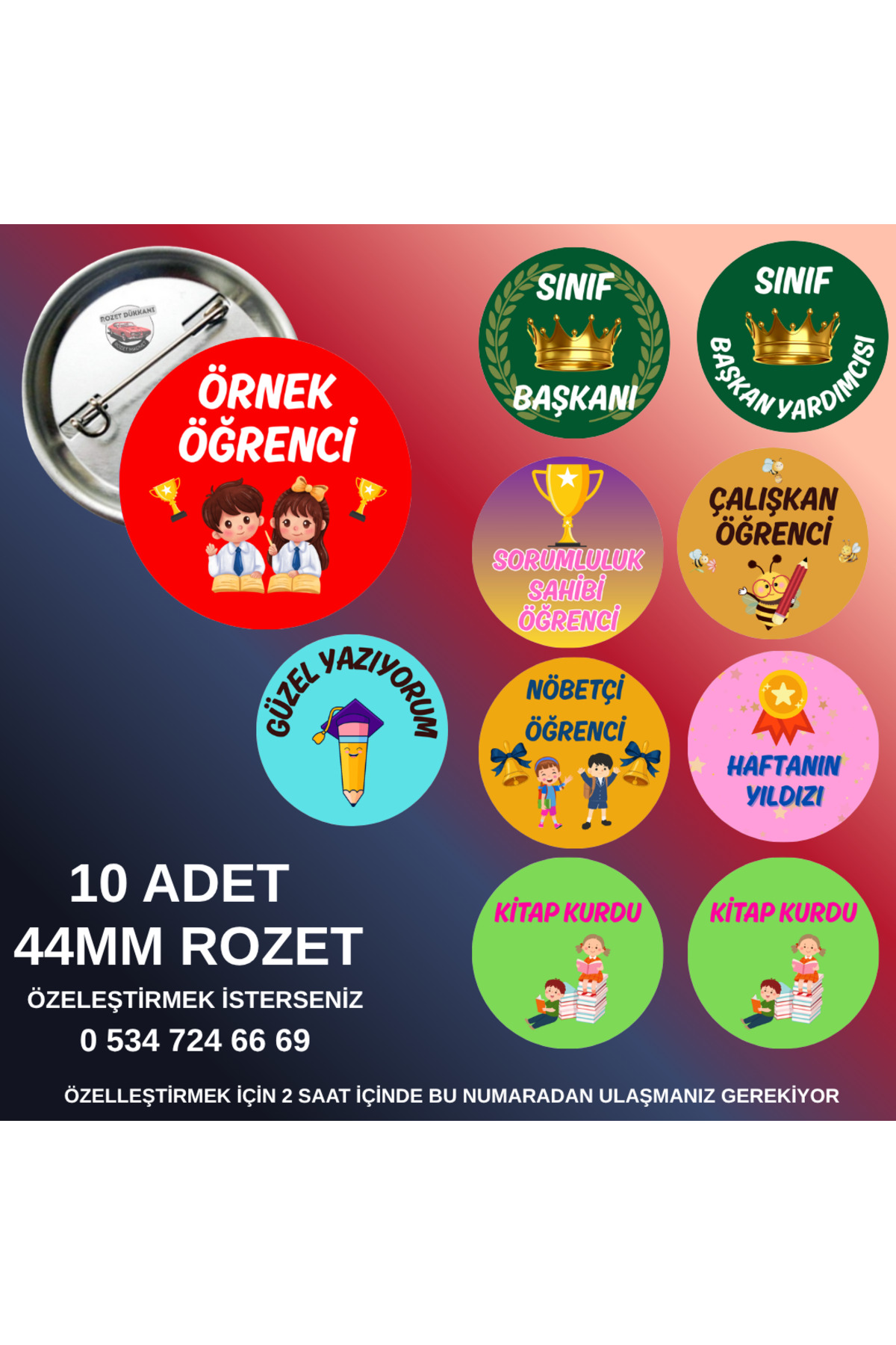 10Pcs School Badge - Student Badge